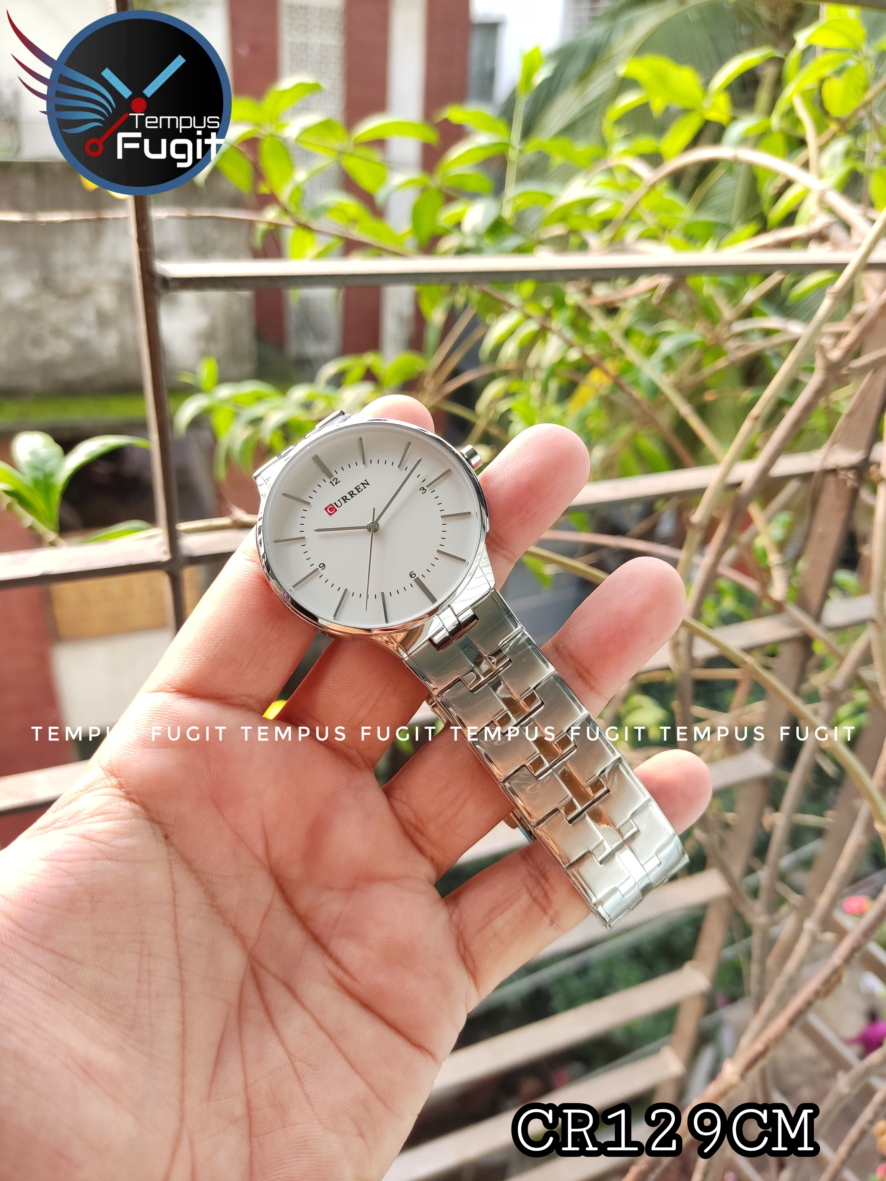 Curren 8321 Gents Chain Watch- White Dial- Silver Bezel- Silver Chain- TF Code CR129CM_img_7