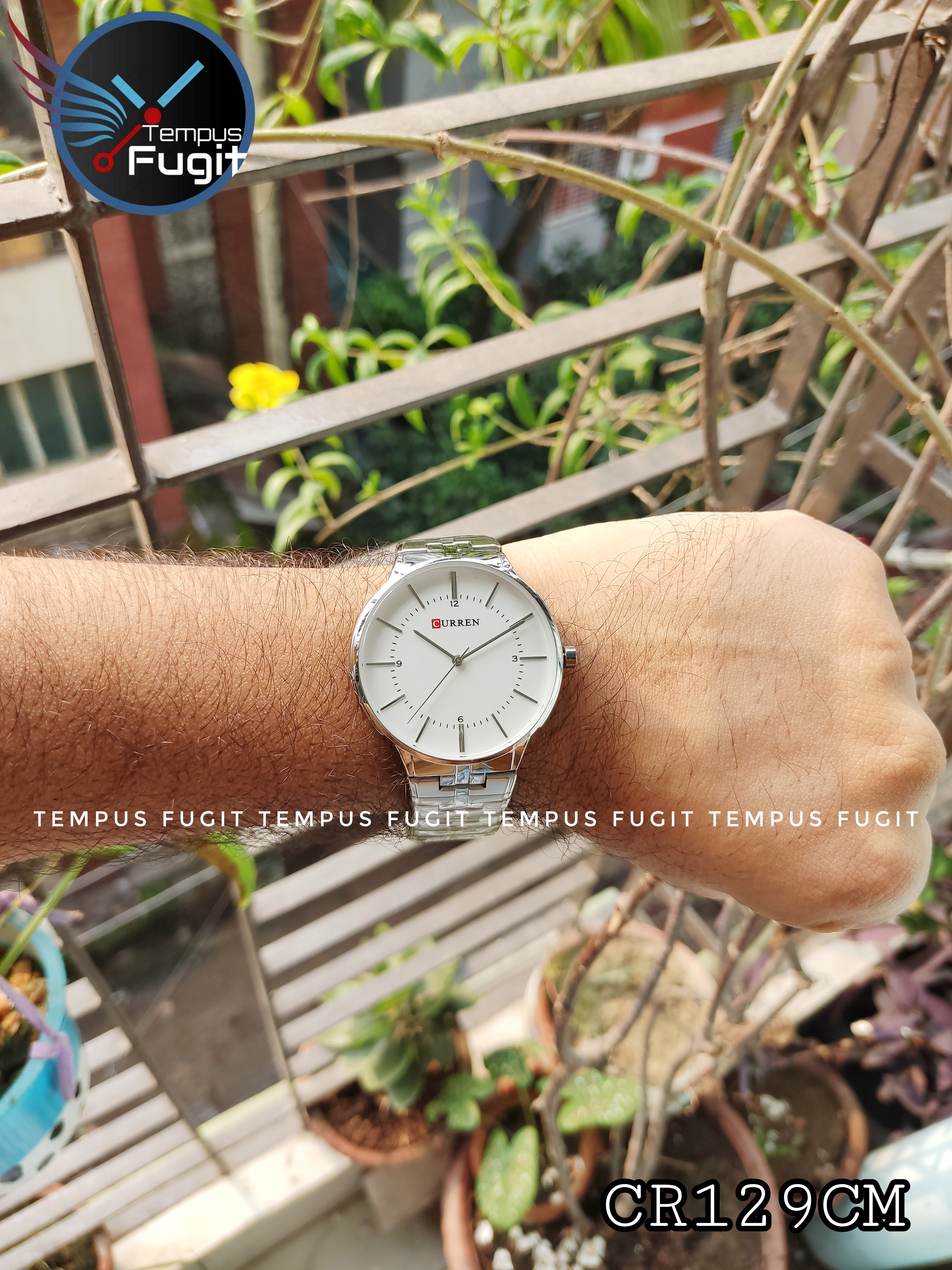 Curren 8321 Gents Chain Watch- White Dial- Silver Bezel- Silver Chain- TF Code CR129CM_img_8