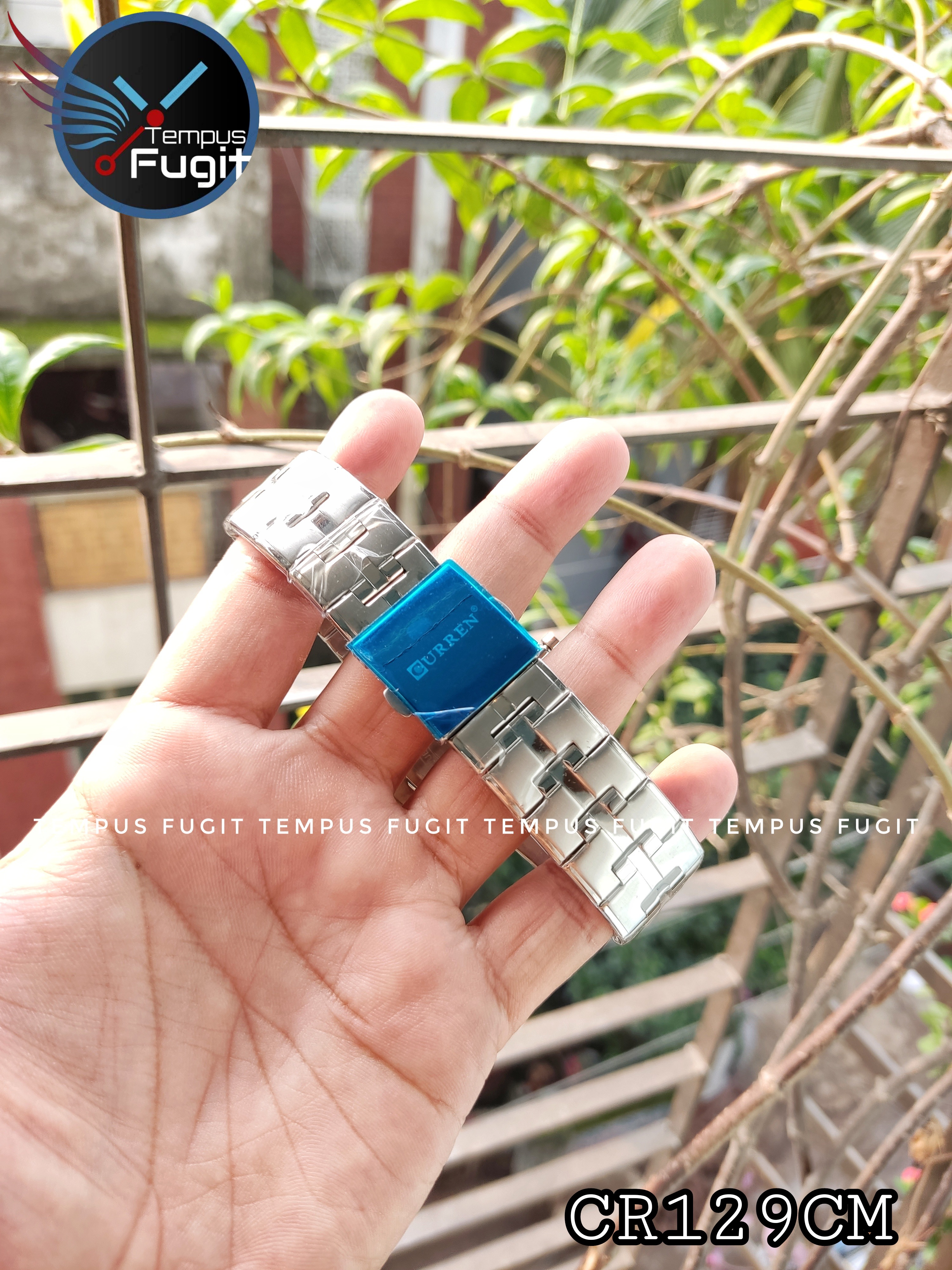 Curren 8321 Gents Chain Watch- White Dial- Silver Bezel- Silver Chain- TF Code CR129CM_img_9