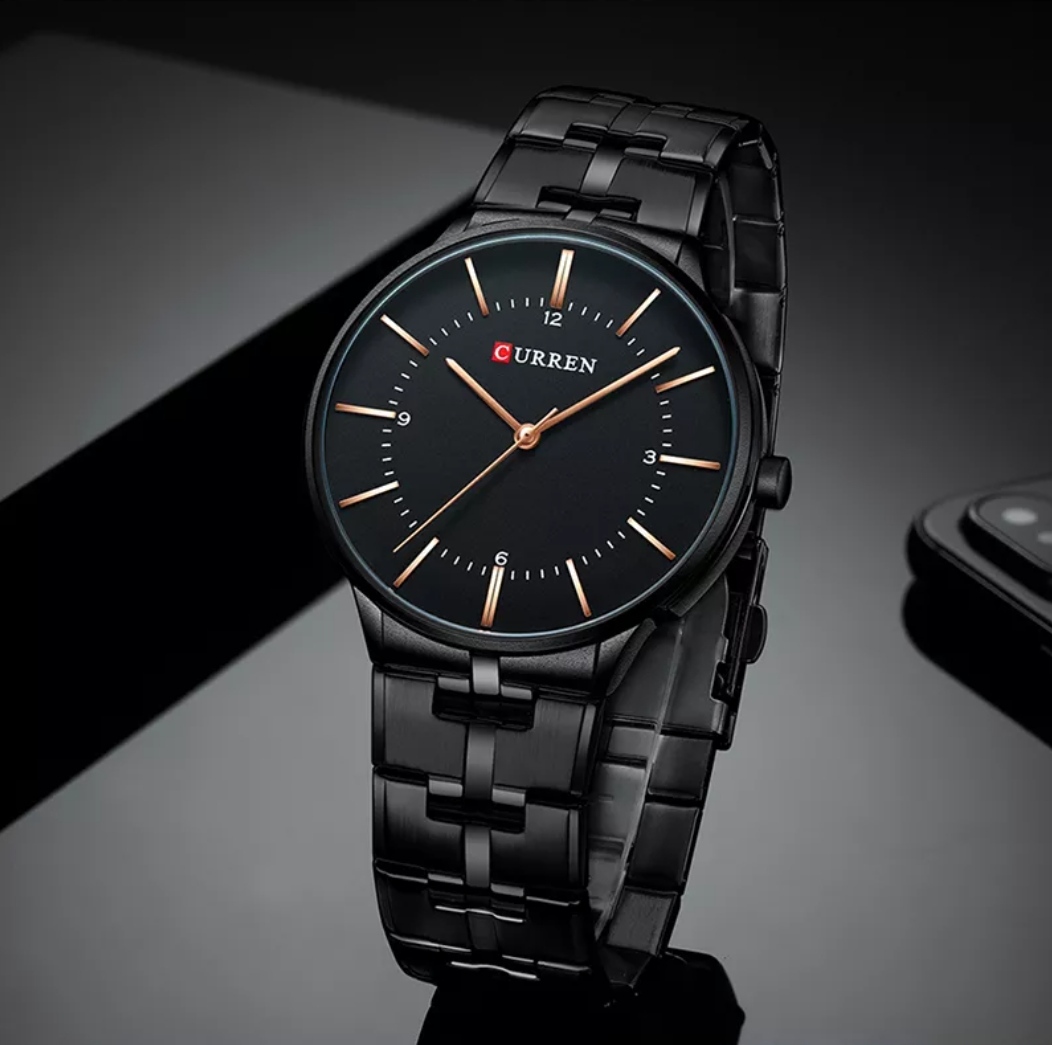 Curren 8321 Gents Chain Watch- Black Dial- Black Bezel- Black Chain- TF Code CR246CM_img_0