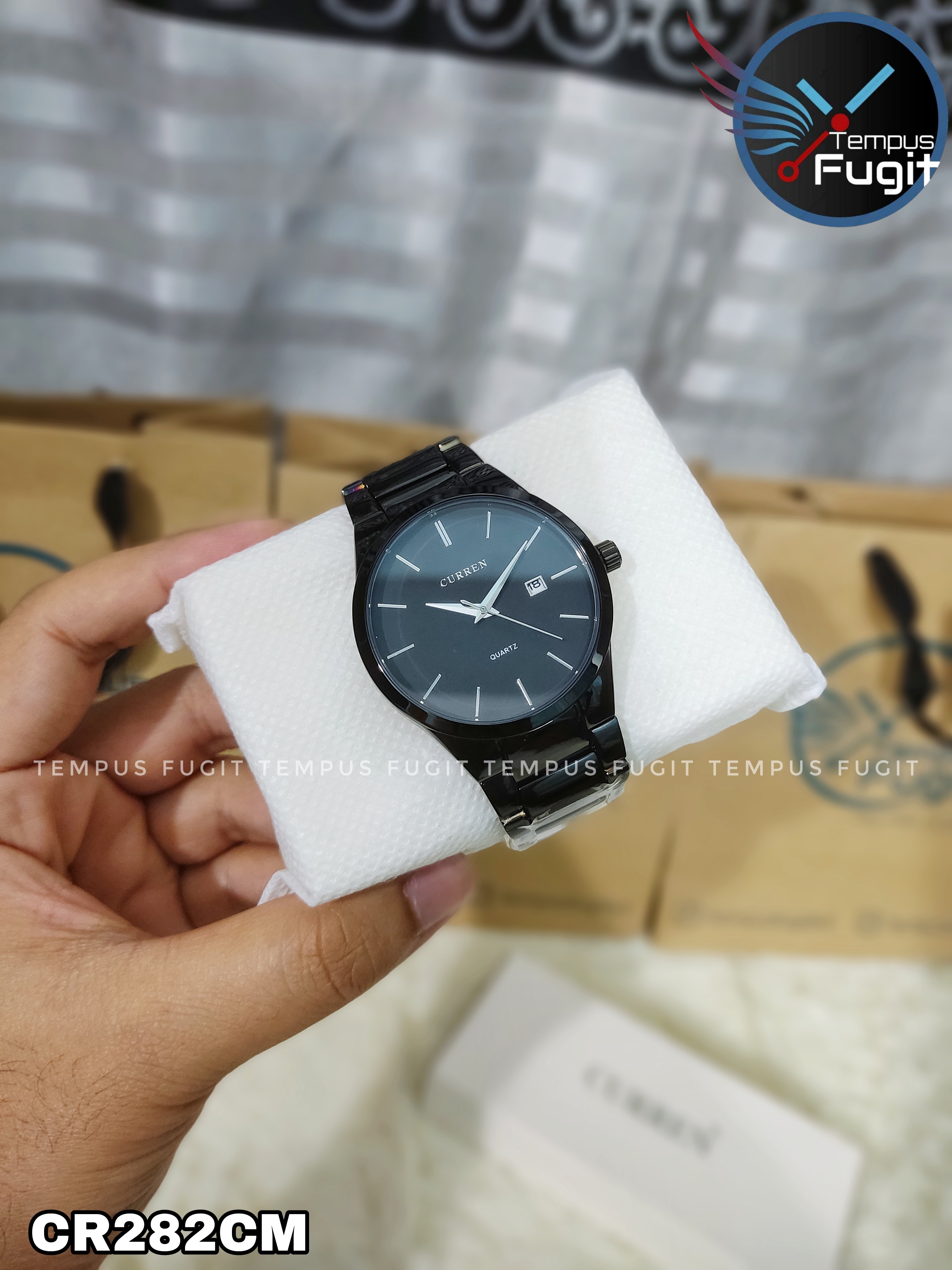 Curren 8106 Gents Chain Watch- Black Dial- Black Bezel- Black Chain- TF Code CR282CM_img_7