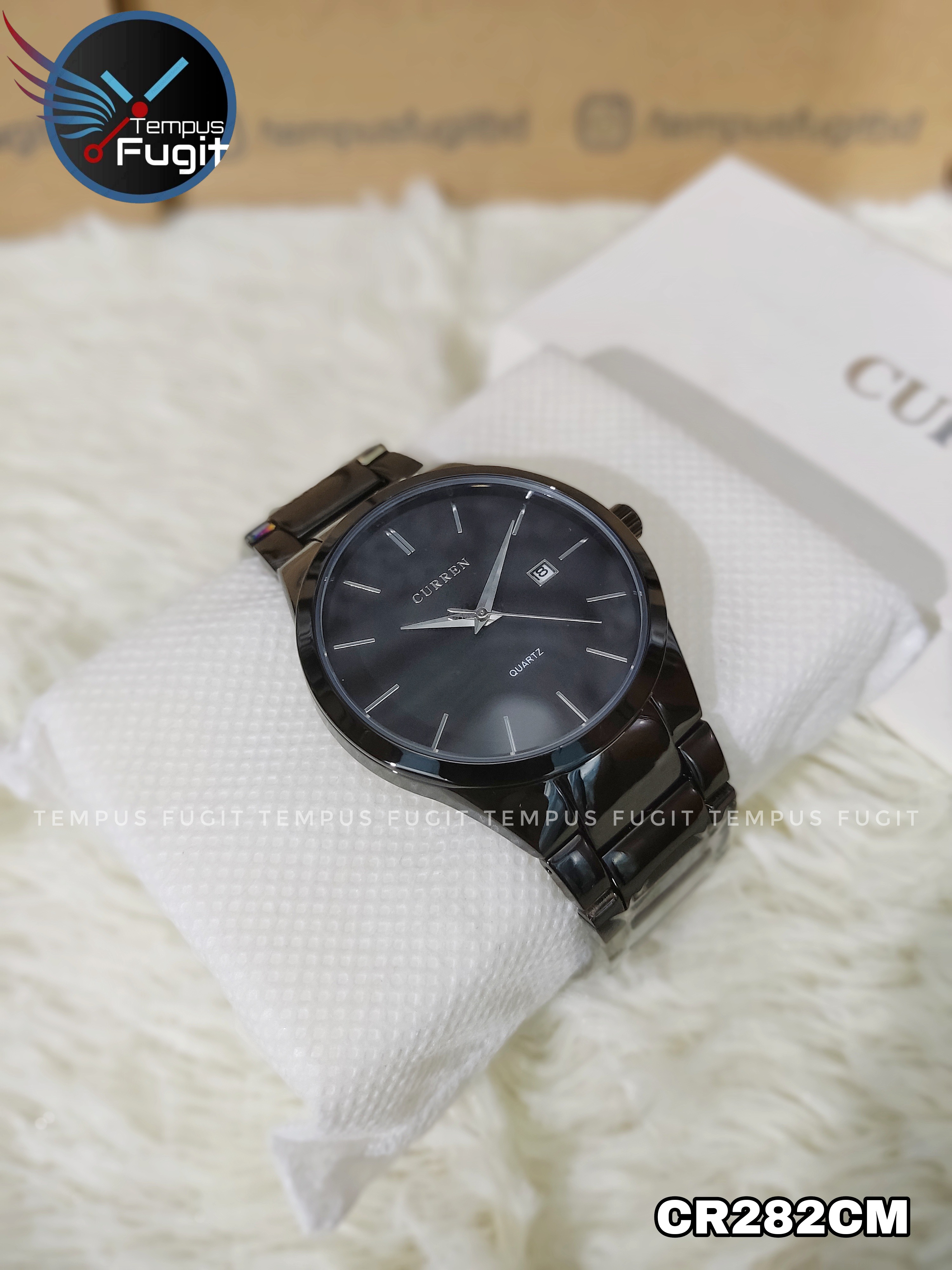 Curren 8106 Gents Chain Watch- Black Dial- Black Bezel- Black Chain- TF Code CR282CM_img_11