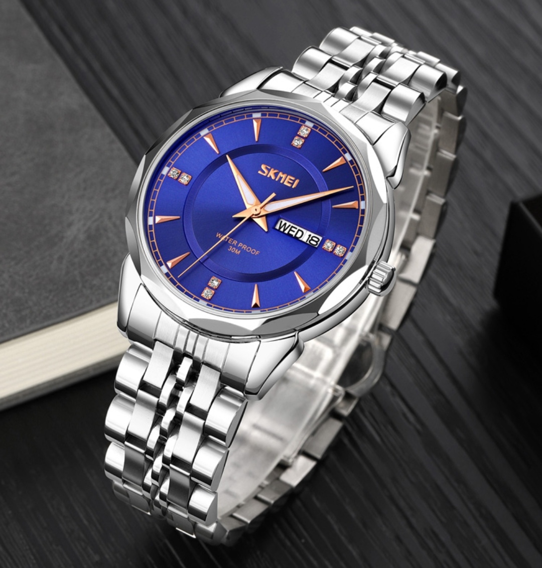 SKMEI 9268 Gents Chain Watch- Blue Dial- Silver Bezel- Silver Chain- TF Code SK564CM_img_1