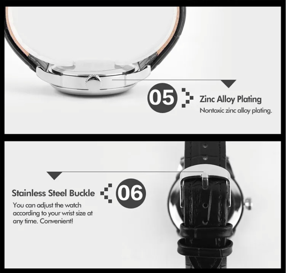 SKMEI 9058 Gents Belt Watch- Black Dial- Silver Bezel- Black Belt- TF Code SK540BM_img_4