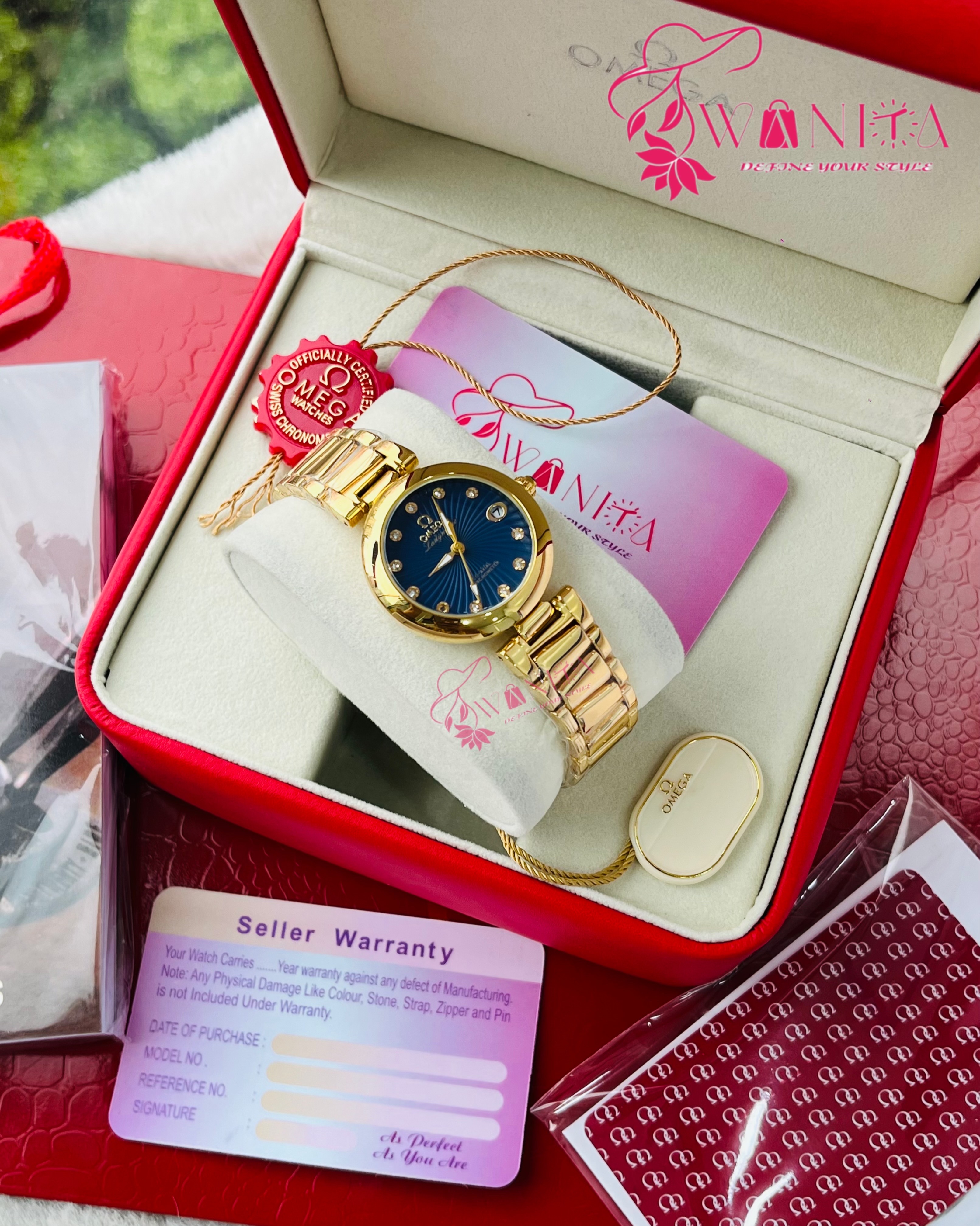 Omega Golden Sea Blue Dial Watch_img_0