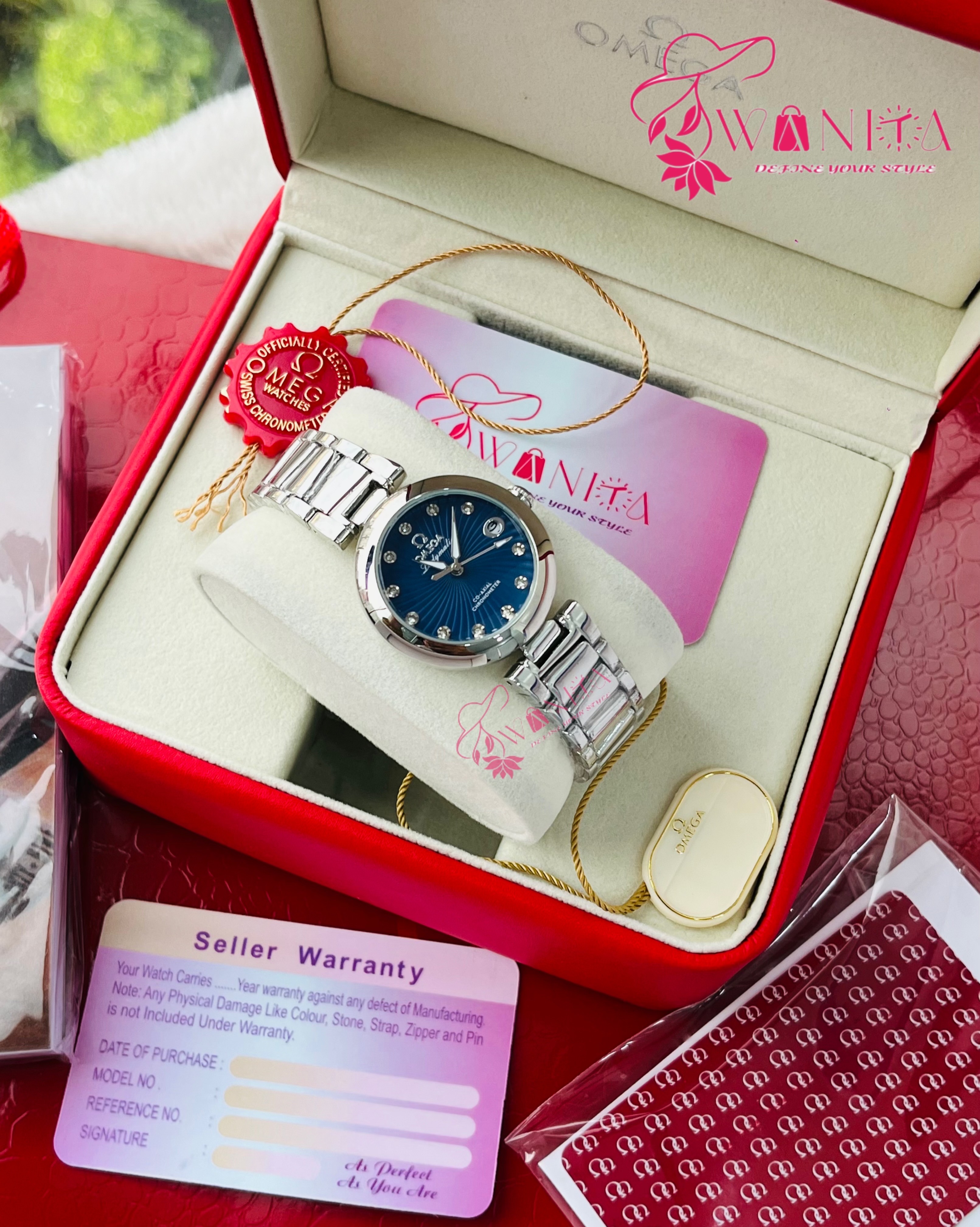 Omega Silver Sea Blue Dial Watch_img_0