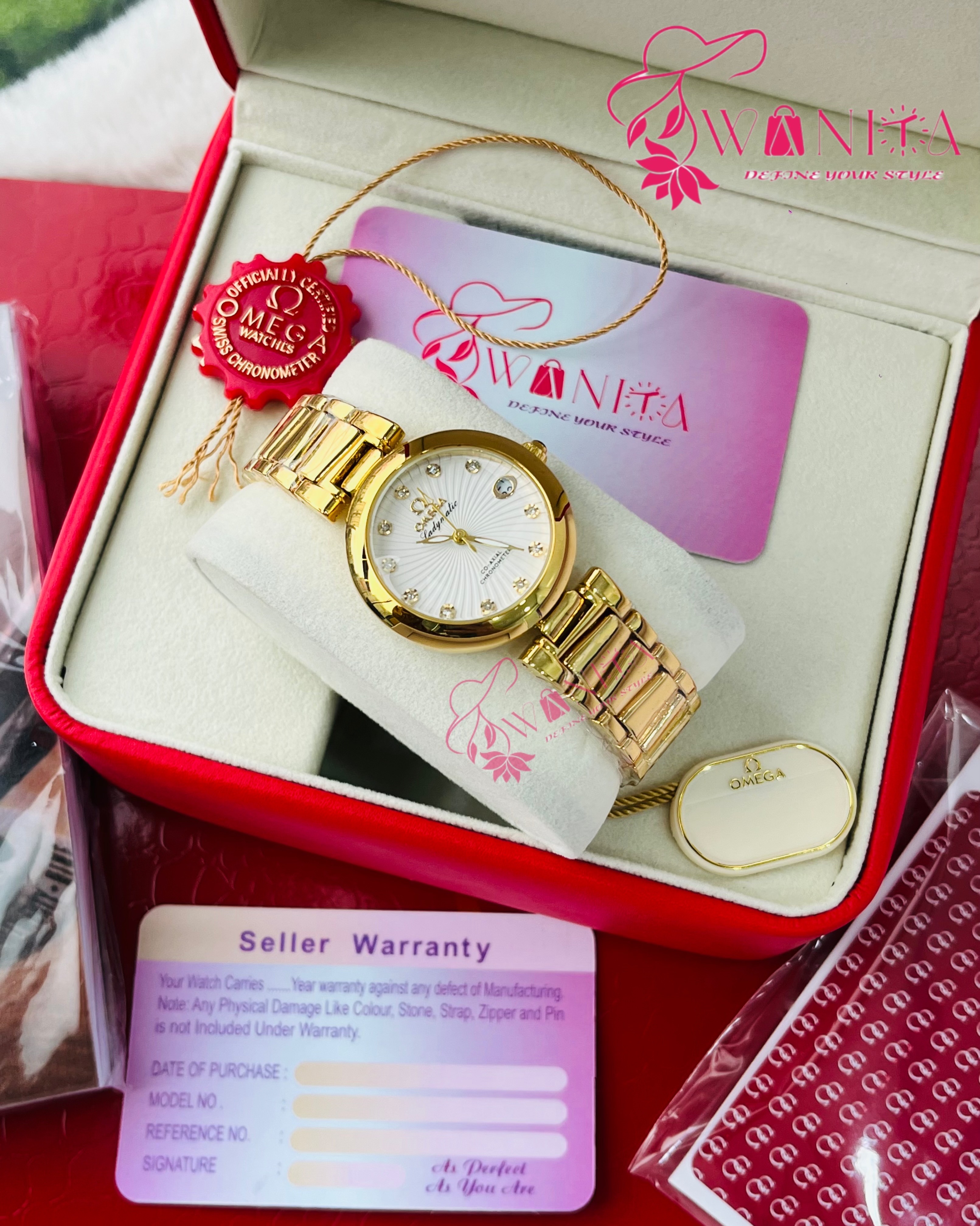 Omega Golden White Dial Watch_img_0