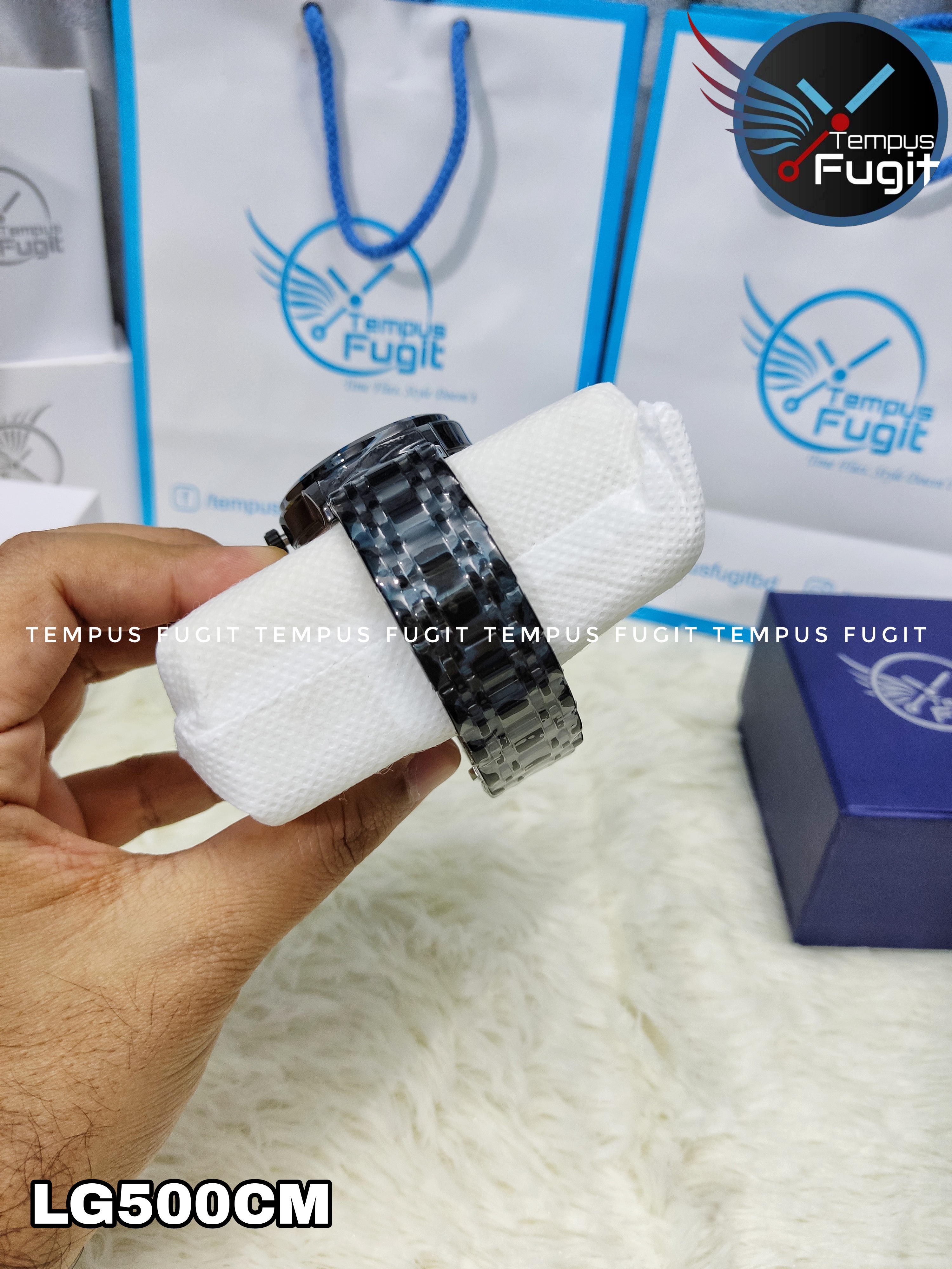 LIGE 9846 Gents Chain Watch- Black Dial- Black Bezel- Black Chain- TF Code LG500CM_img_4