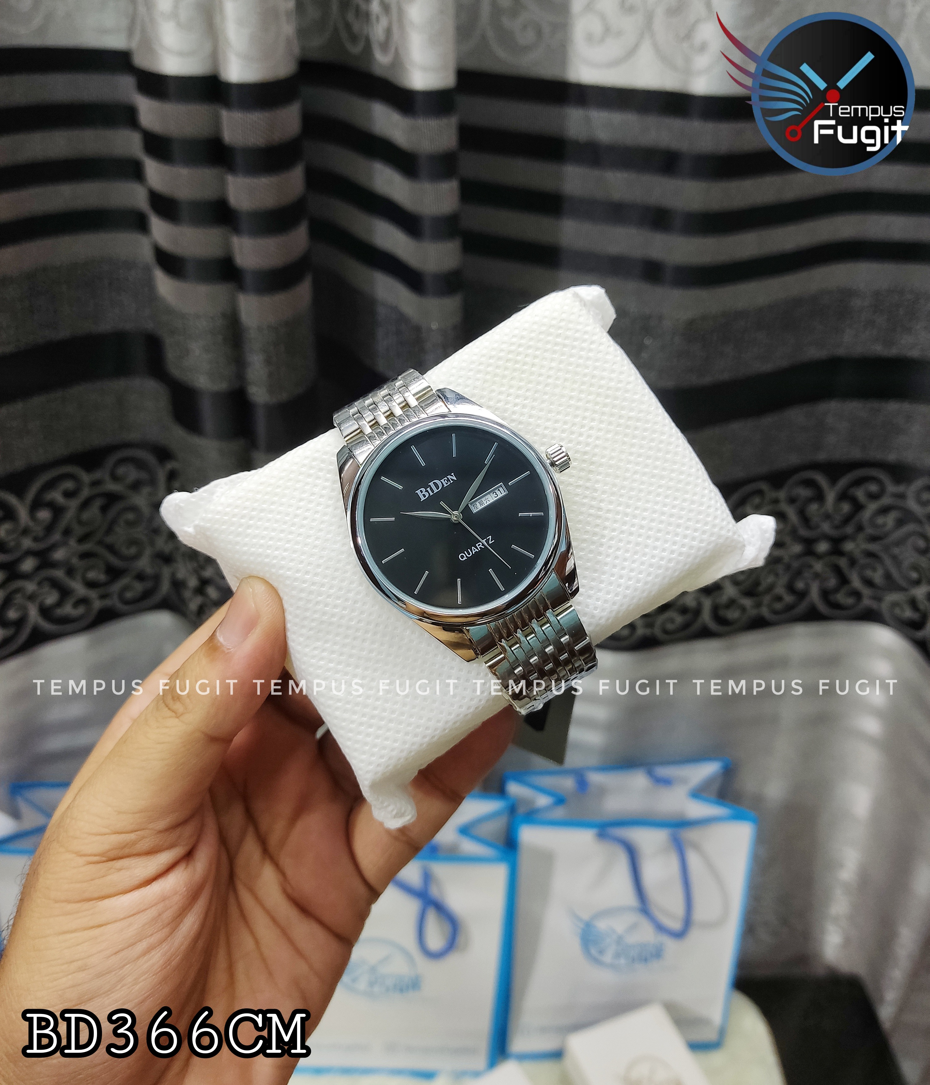 BIDEN 0264 Gents Chain Watch- Black Dial- Black Bezel- Black Chain- TF Code BD366CM_img_3