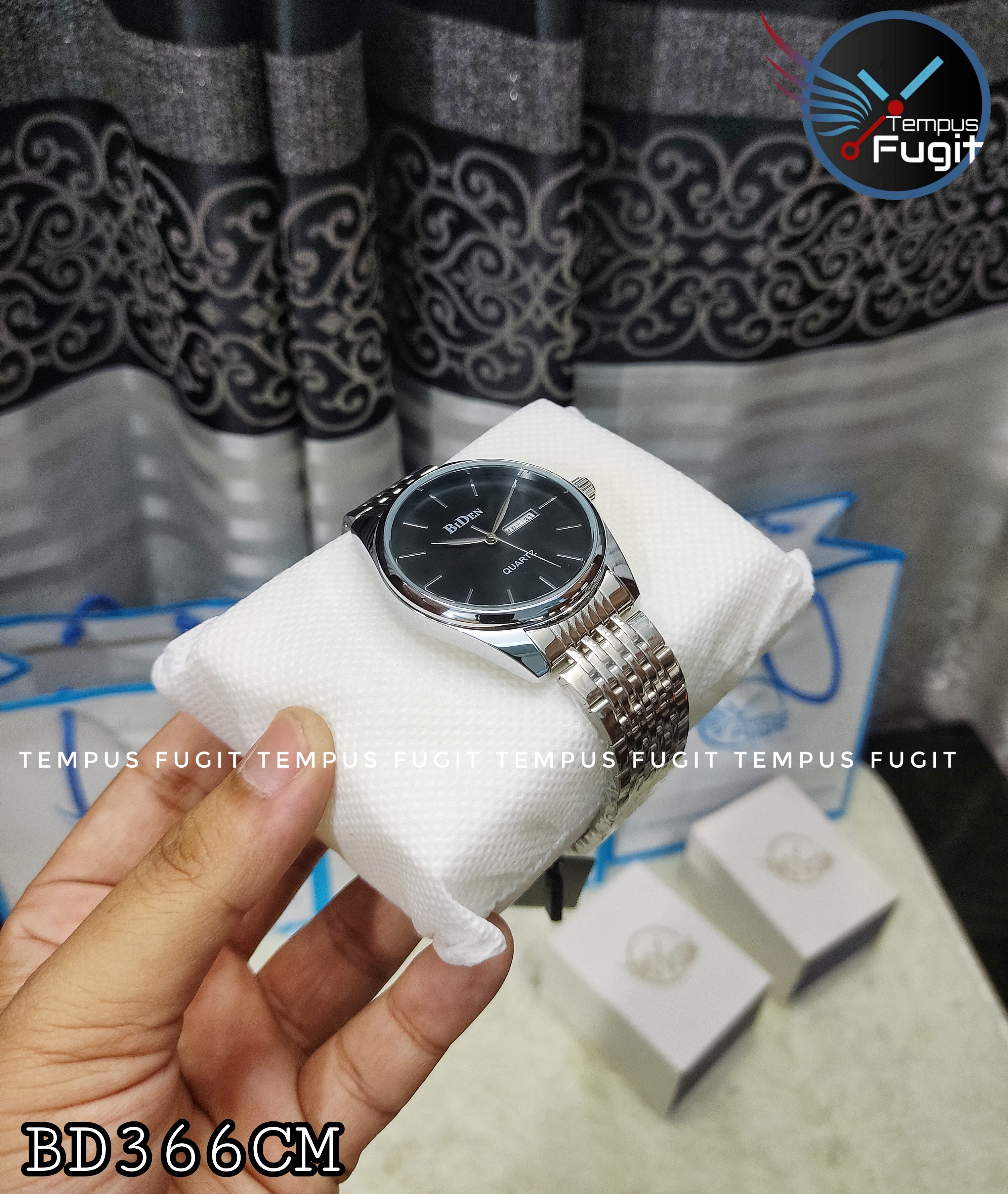 BIDEN 0264 Gents Chain Watch- Black Dial- Black Bezel- Black Chain- TF Code BD366CM_img_4