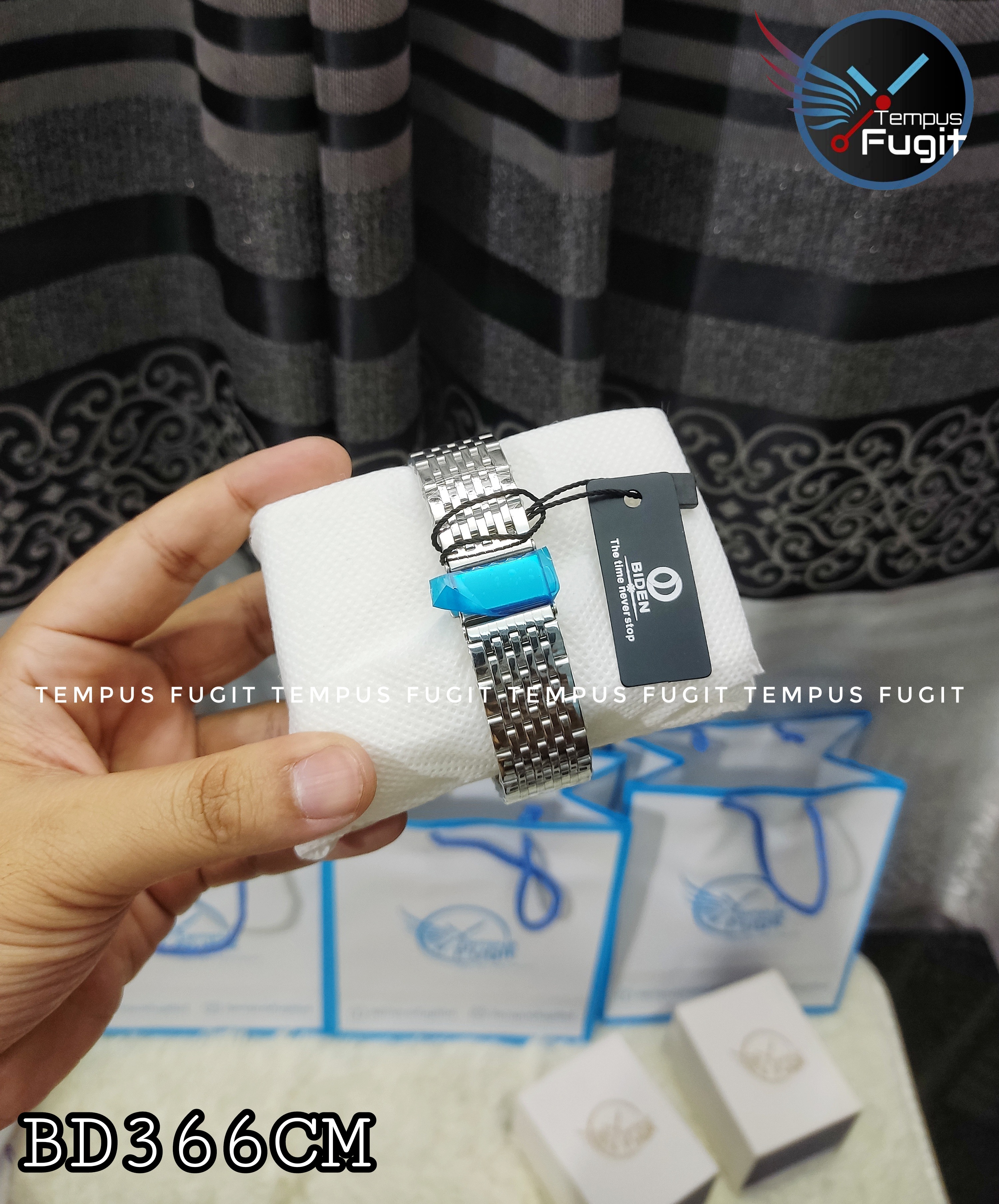 BIDEN 0264 Gents Chain Watch- Black Dial- Black Bezel- Black Chain- TF Code BD366CM_img_5