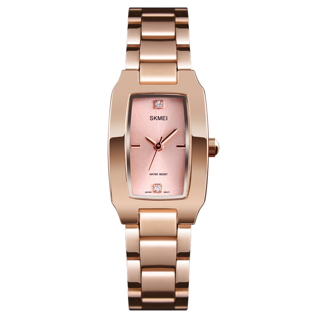 SKMEI 1400 Ladies Chain Watch - Pink Dial- Rose Golden Bezel- Rose Golden Chain- TF Code SK274CF_img_0