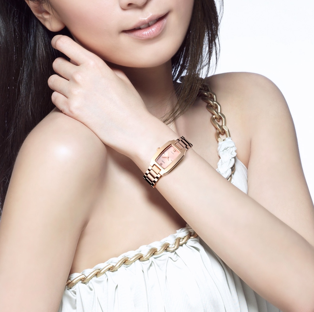 SKMEI 1400 Ladies Chain Watch - Pink Dial- Rose Golden Bezel- Rose Golden Chain- TF Code SK274CF_img_3