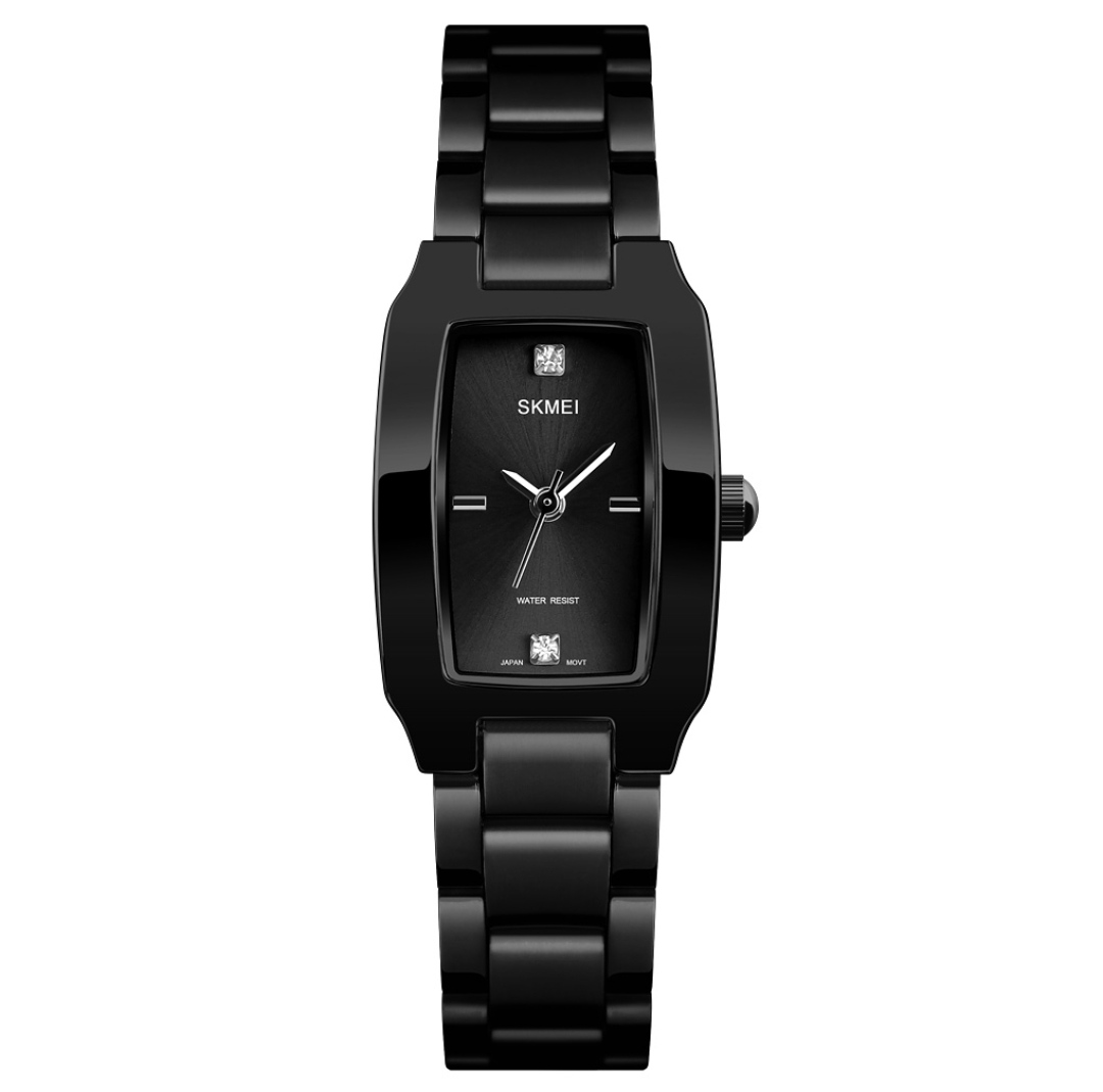 SKMEI 1400 Ladies Chain Watch - Black Dial- Rose Black Bezel- Black Chain- TF Code SK317CF_img_0
