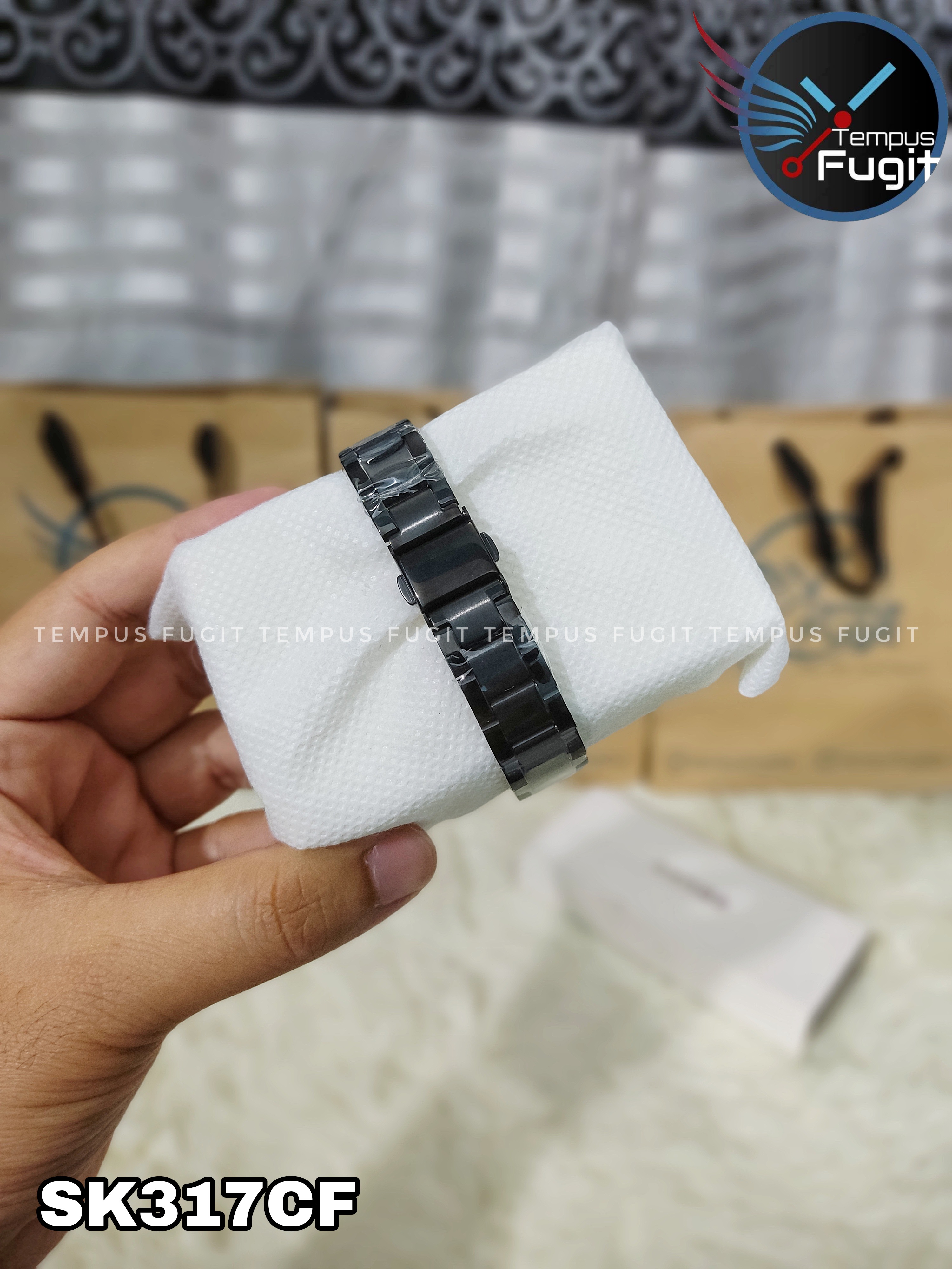 SKMEI 1400 Ladies Chain Watch - Black Dial- Rose Black Bezel- Black Chain- TF Code SK317CF_img_8