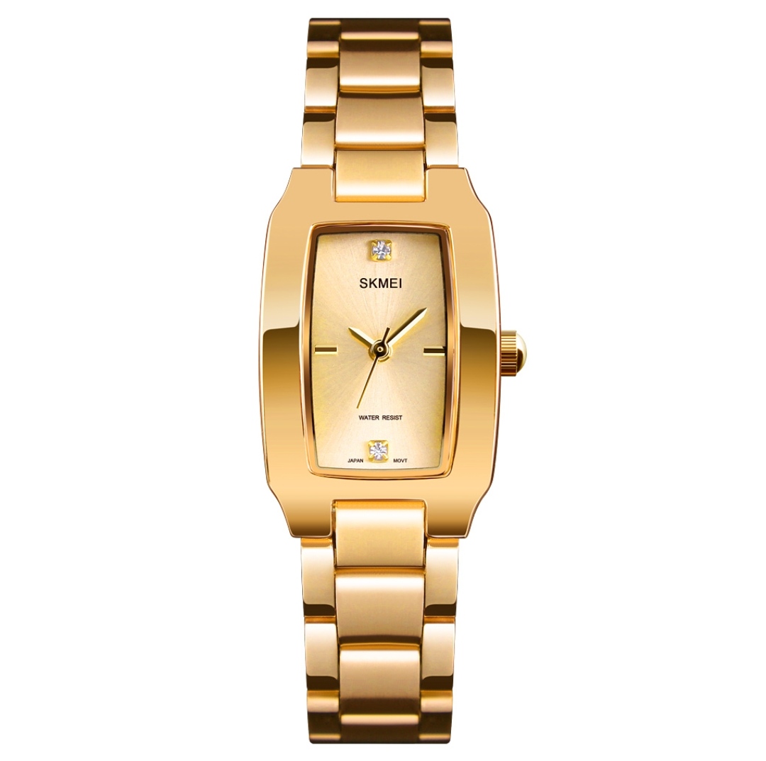 SKMEI 1400 Ladies Chain Watch - Golden Dial- Golden Bezel- Golden Chain- TF Code SK472CF_img_0
