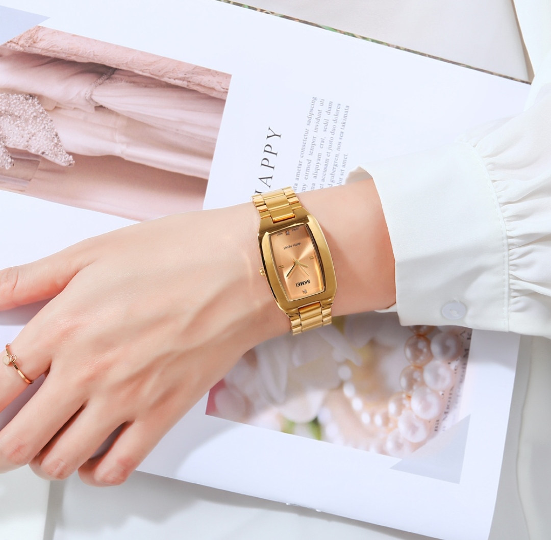 SKMEI 1400 Ladies Chain Watch - Golden Dial- Golden Bezel- Golden Chain- TF Code SK472CF_img_1