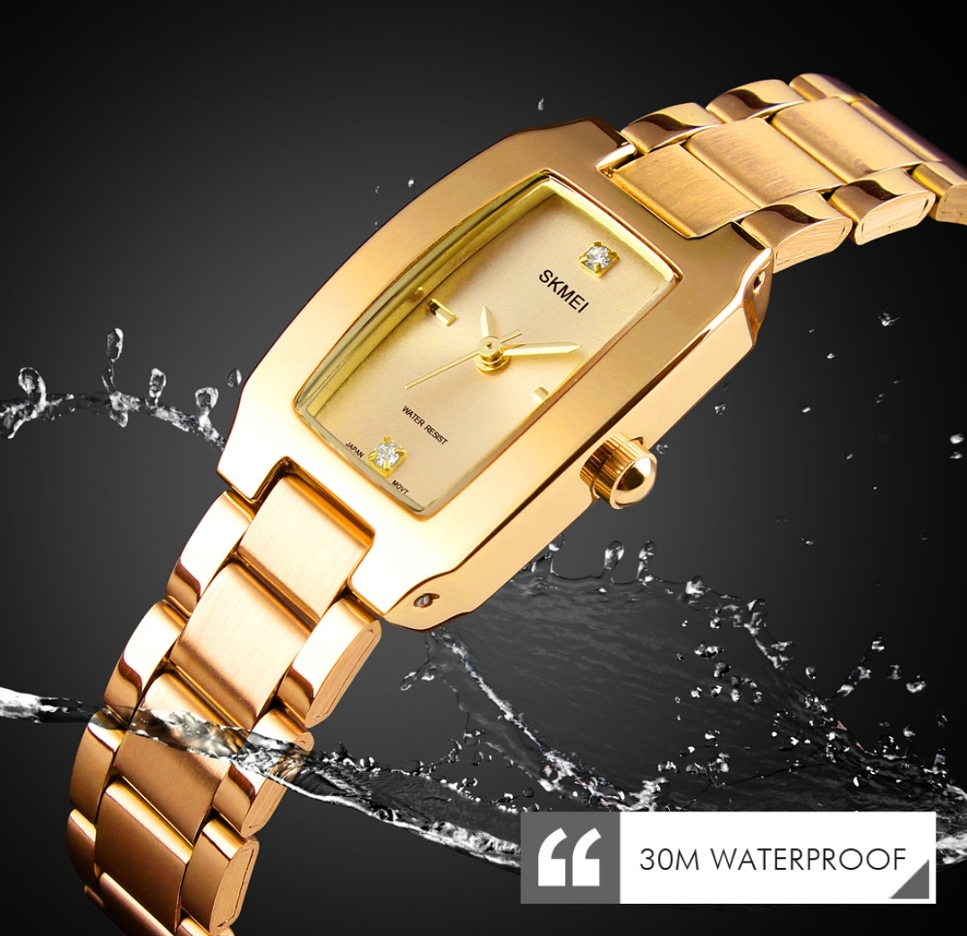 SKMEI 1400 Ladies Chain Watch - Golden Dial- Golden Bezel- Golden Chain- TF Code SK472CF_img_2