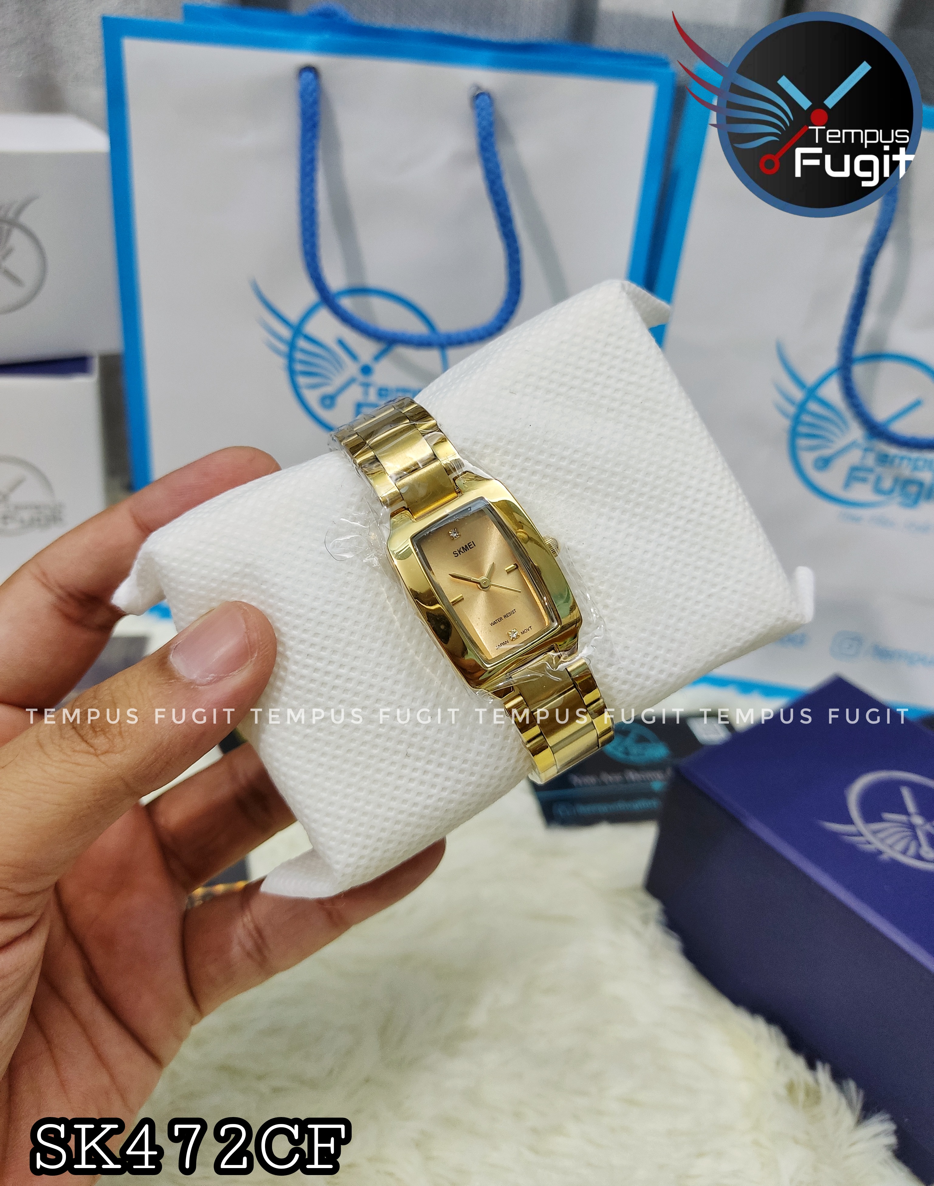 SKMEI 1400 Ladies Chain Watch - Golden Dial- Golden Bezel- Golden Chain- TF Code SK472CF_img_3