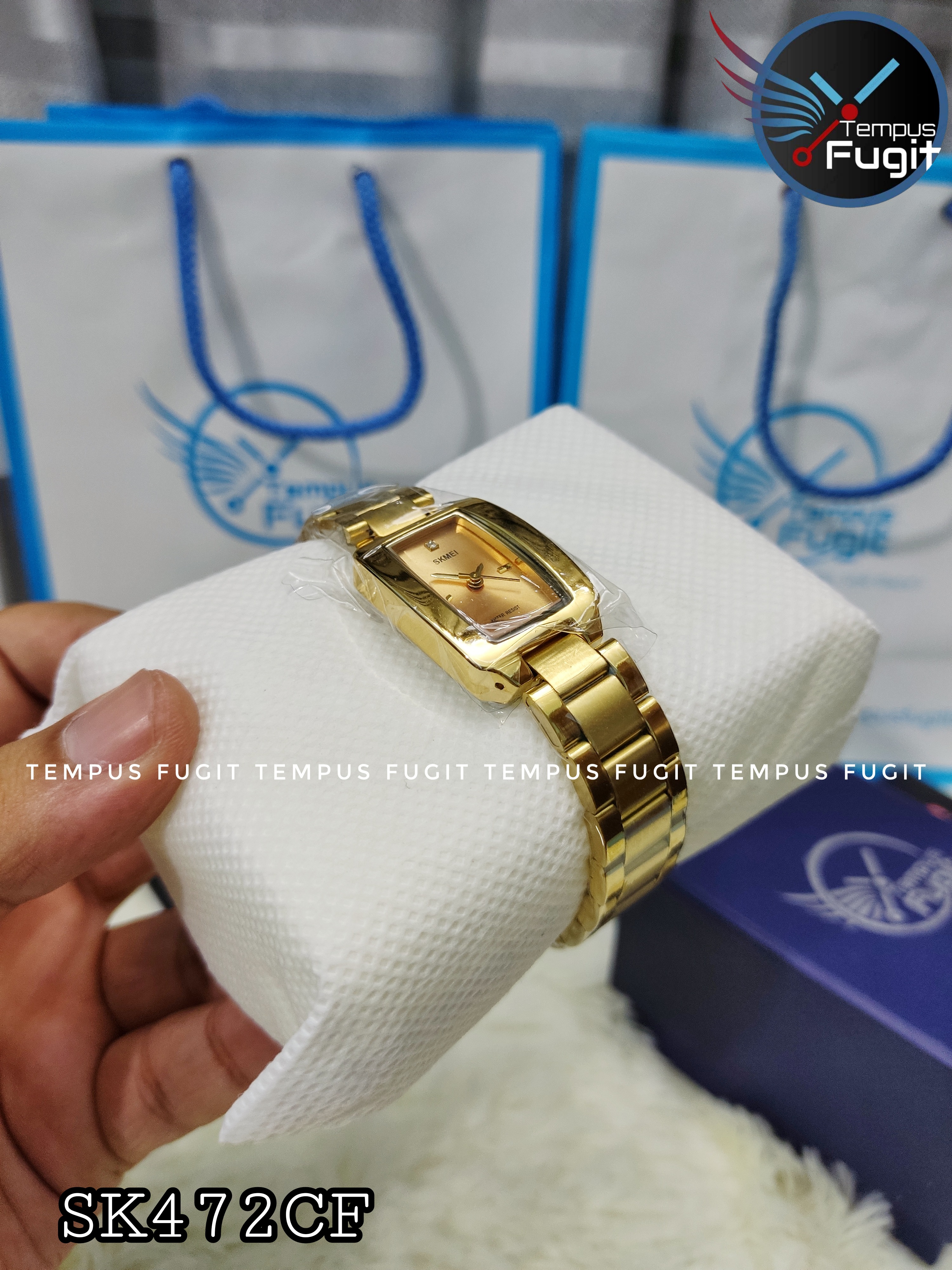 SKMEI 1400 Ladies Chain Watch - Golden Dial- Golden Bezel- Golden Chain- TF Code SK472CF_img_5