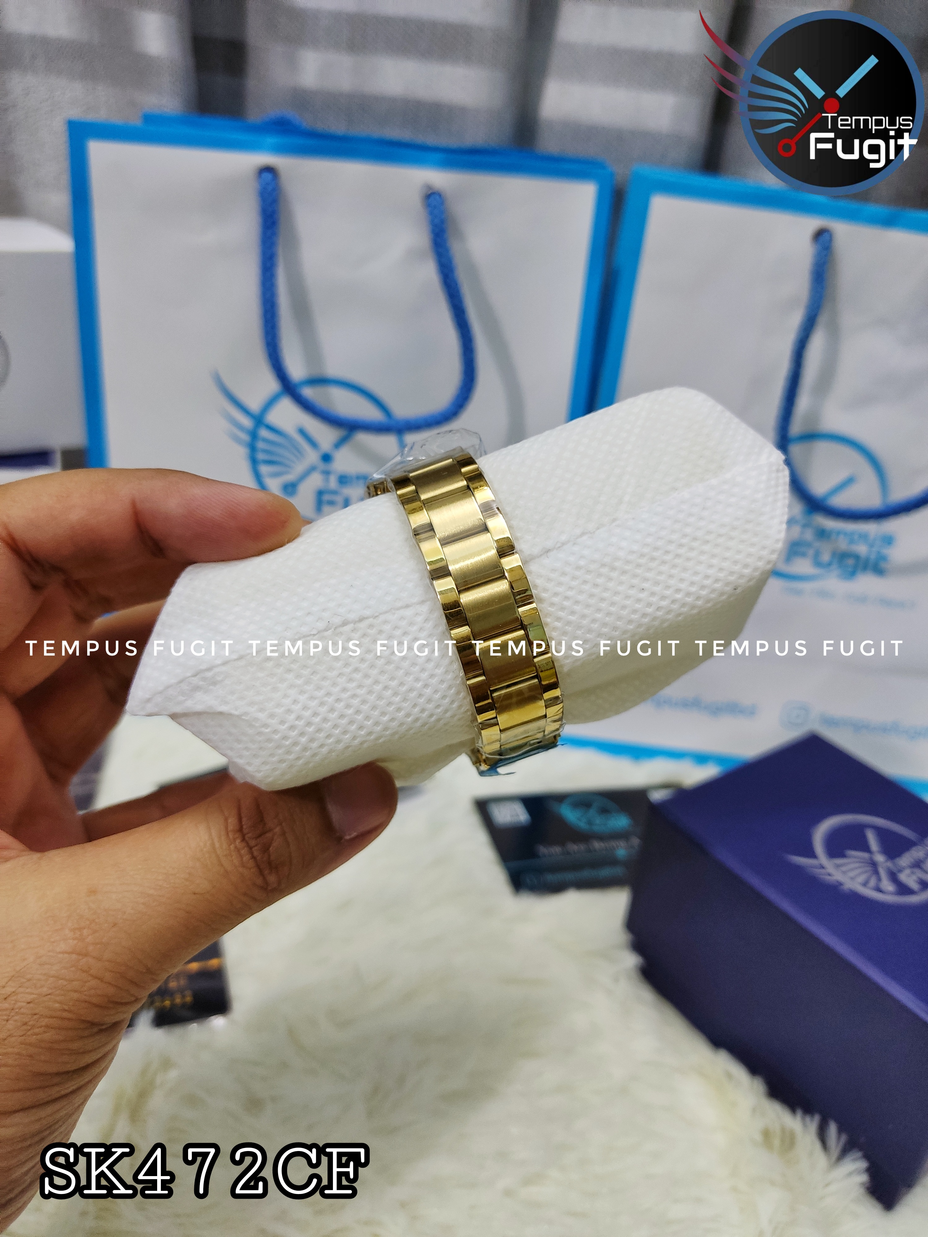 SKMEI 1400 Ladies Chain Watch - Golden Dial- Golden Bezel- Golden Chain- TF Code SK472CF_img_6