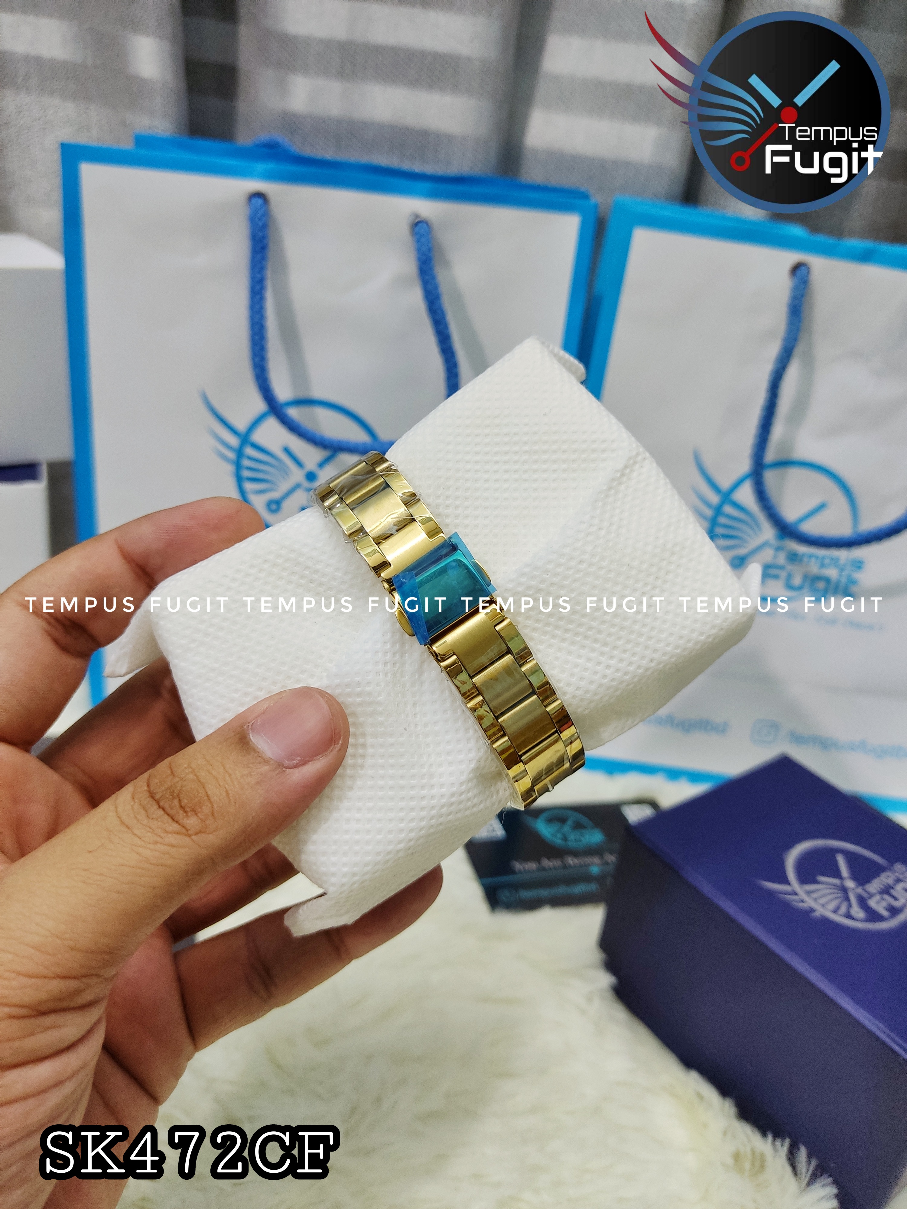 SKMEI 1400 Ladies Chain Watch - Golden Dial- Golden Bezel- Golden Chain- TF Code SK472CF_img_7