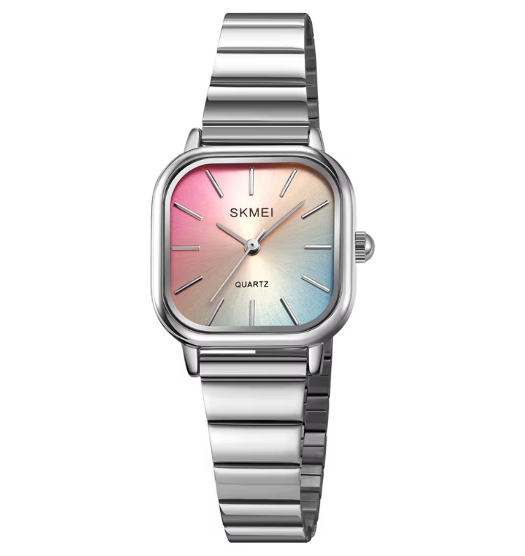 SKMEI 2190 Ladies Chain Watch - Colorful Dial- Silver Bezel- Silver Chain- TF Code SK865CF_img_0