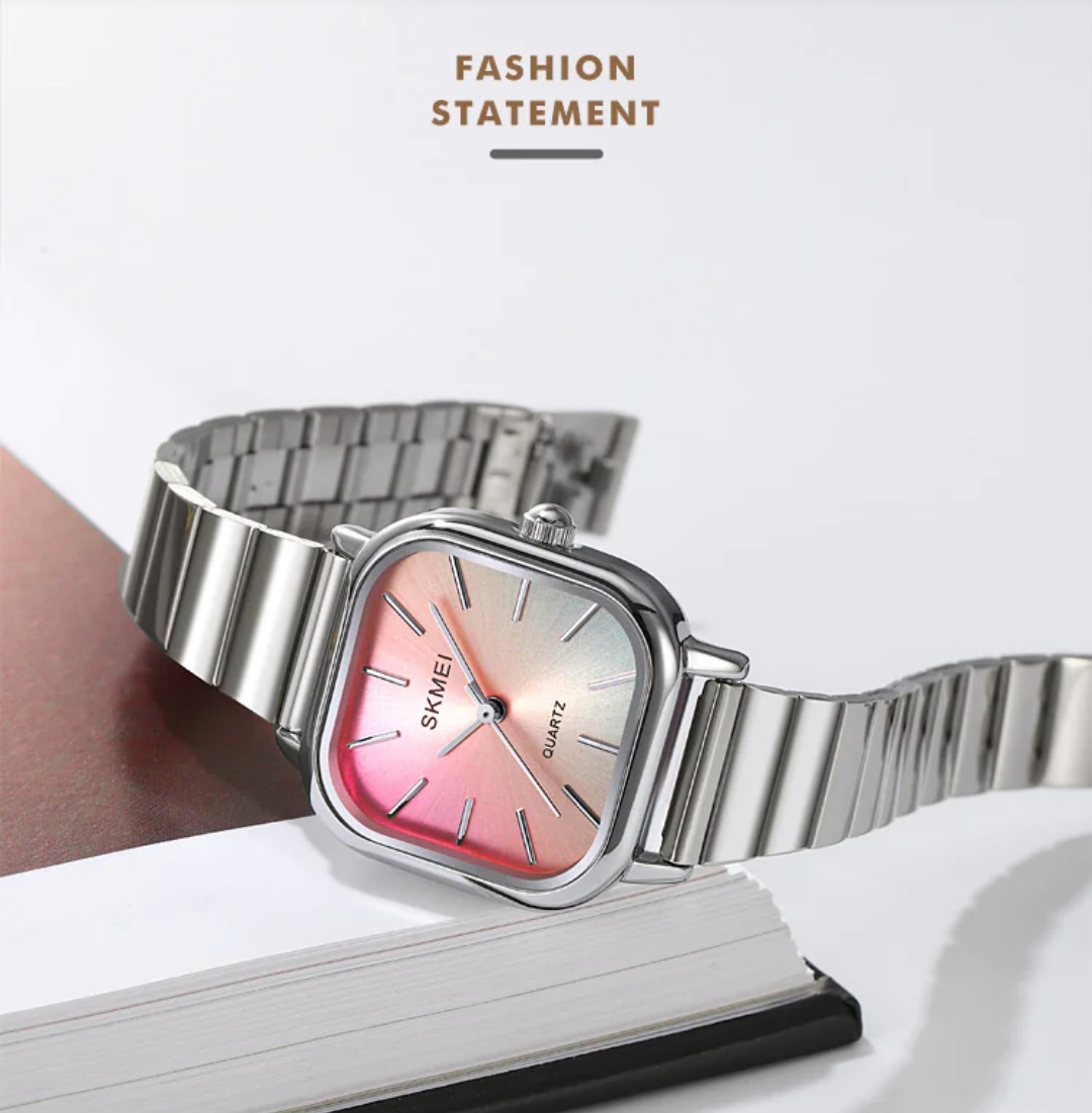 SKMEI 2190 Ladies Chain Watch - Colorful Dial- Silver Bezel- Silver Chain- TF Code SK865CF_img_2