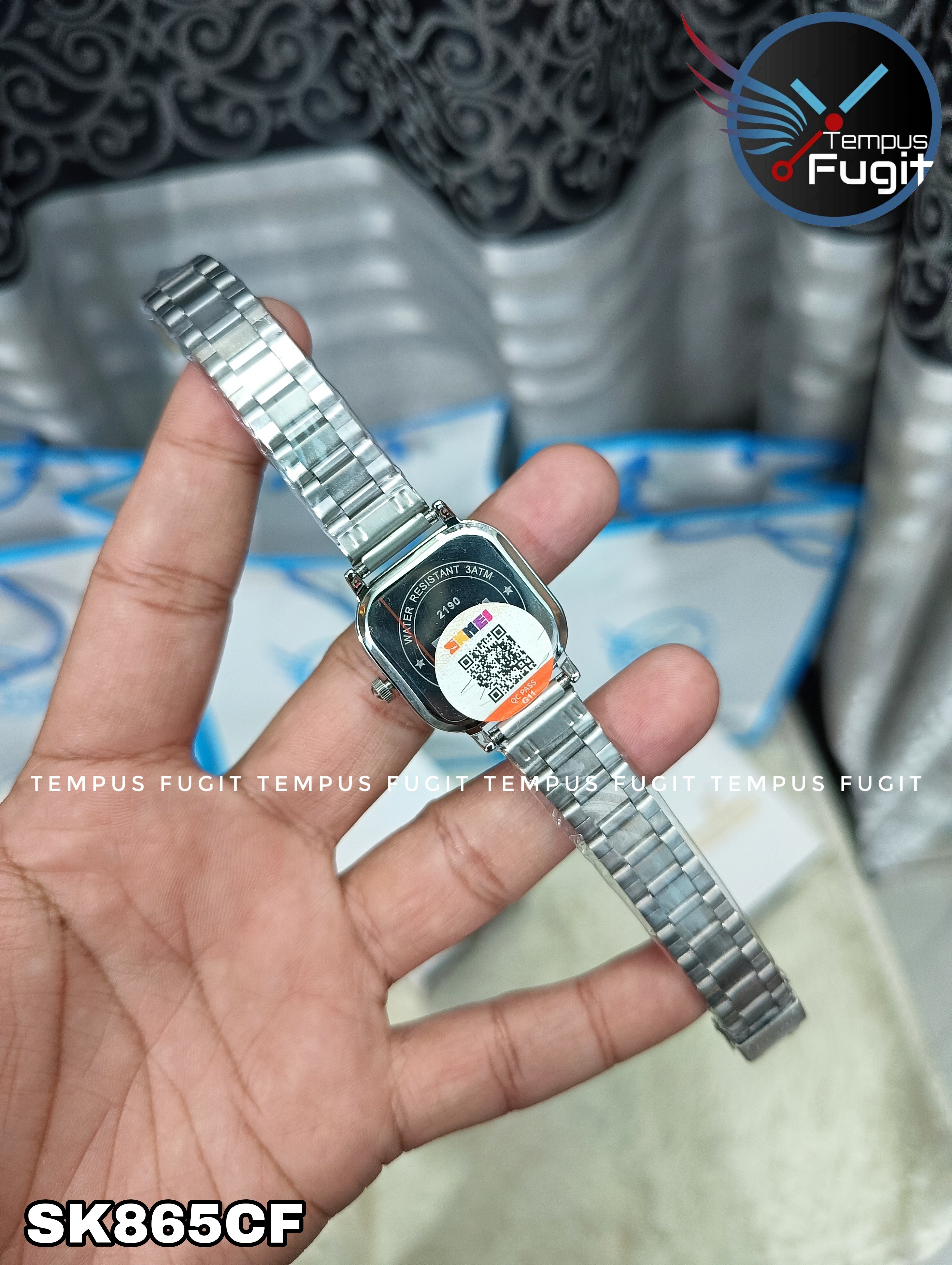 SKMEI 2190 Ladies Chain Watch - Colorful Dial- Silver Bezel- Silver Chain- TF Code SK865CF_img_9