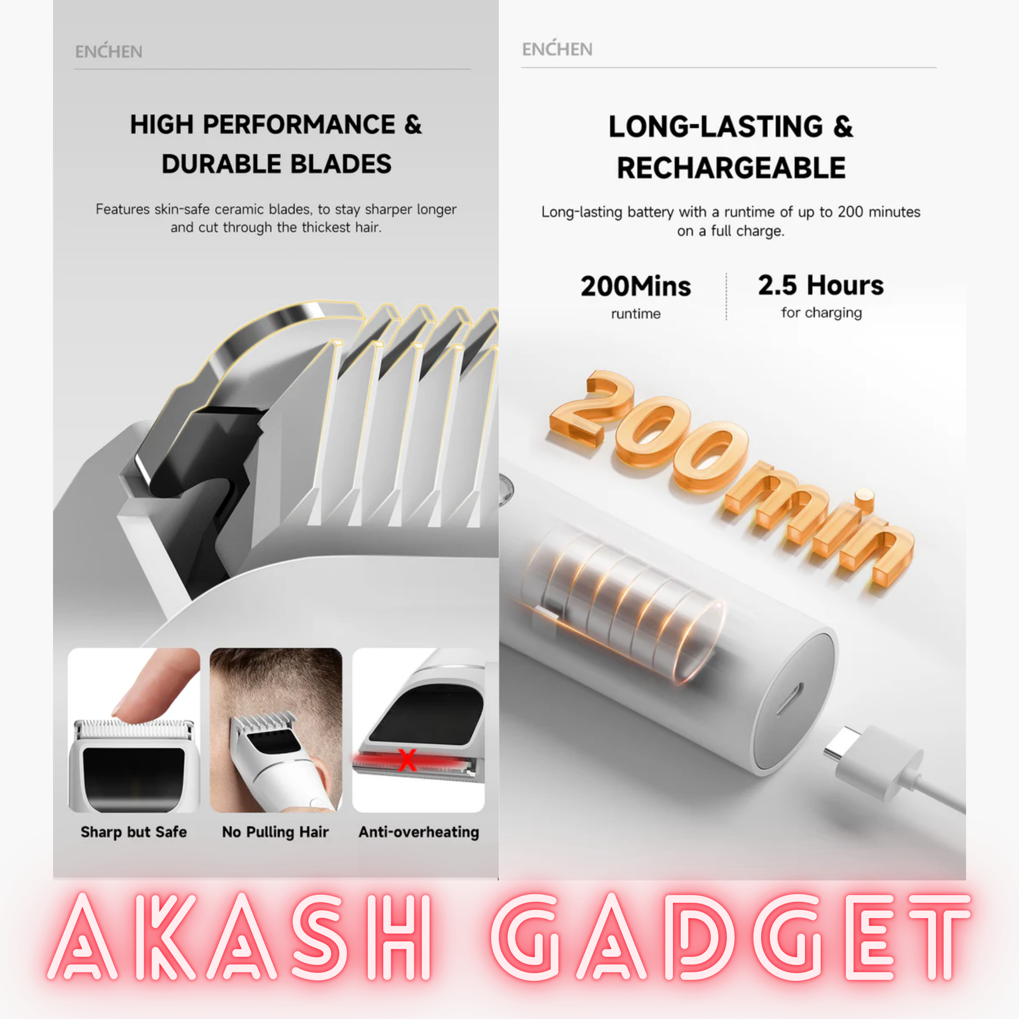 Enchen Boost 2 USB Type C Electric Hair Clipper for Men_img_12