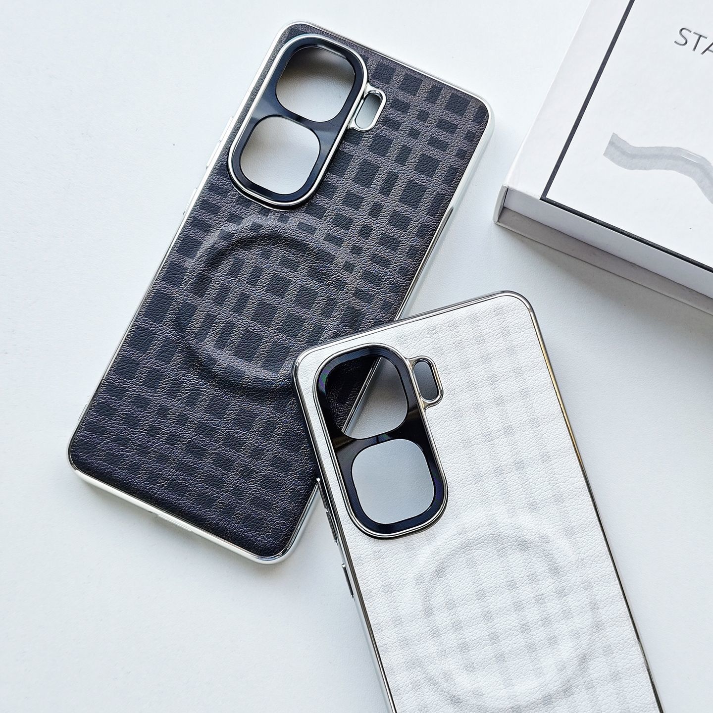 iQOO Neo10 high value electroplated silver edge leather magnetic back cover_img_2