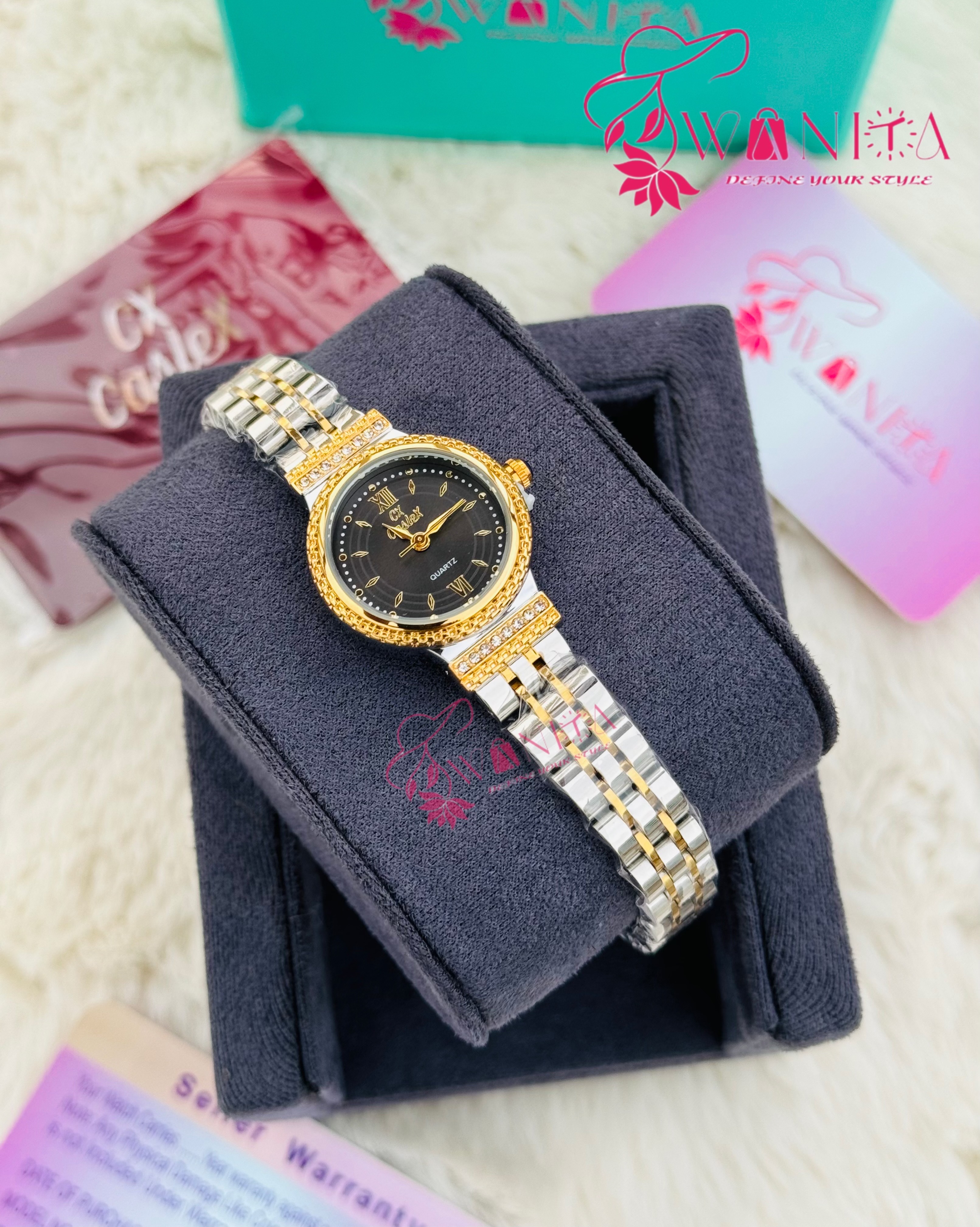 Caslex Ladies Black Dial Watch