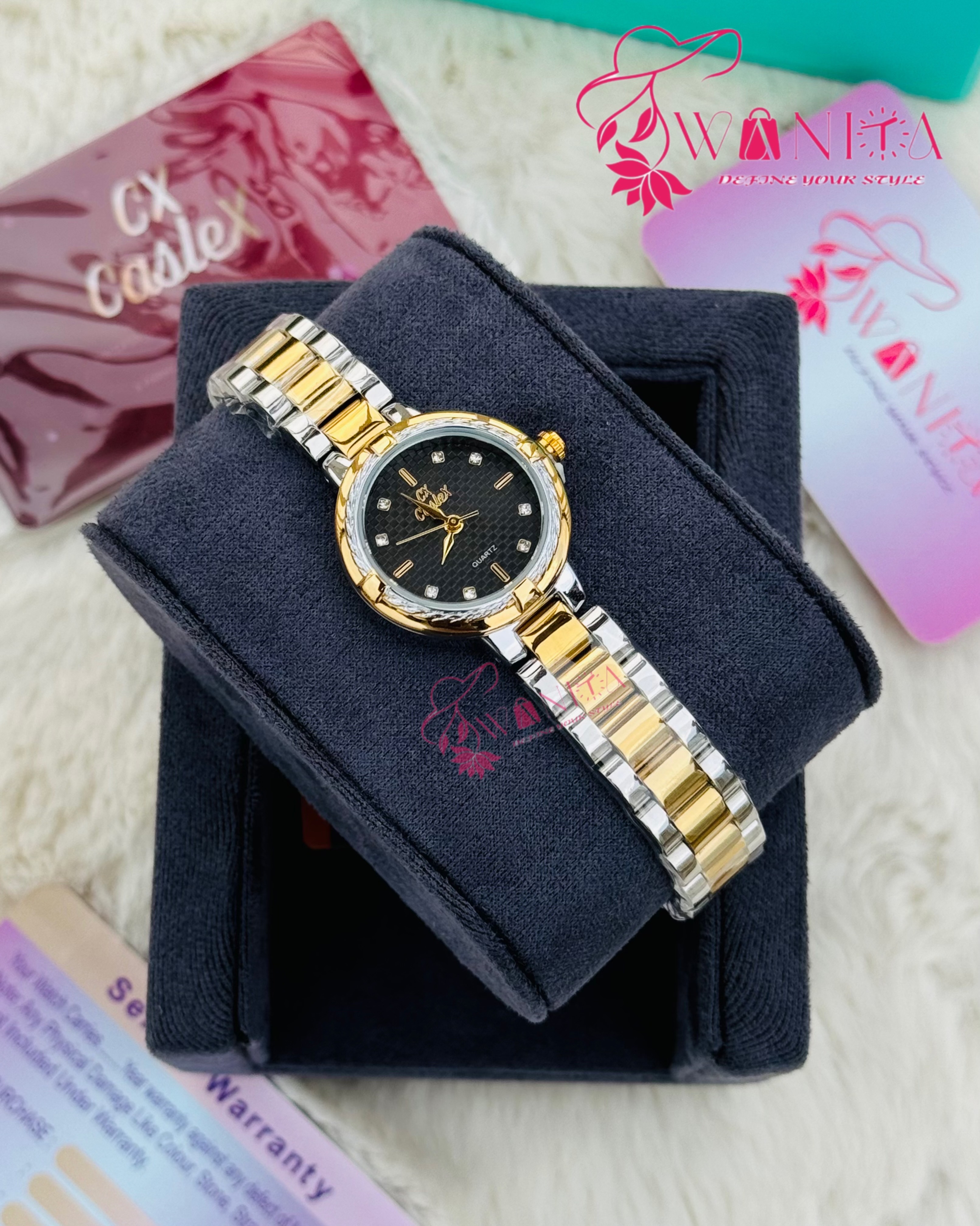 Caslex Ladies Black Dial Watch
