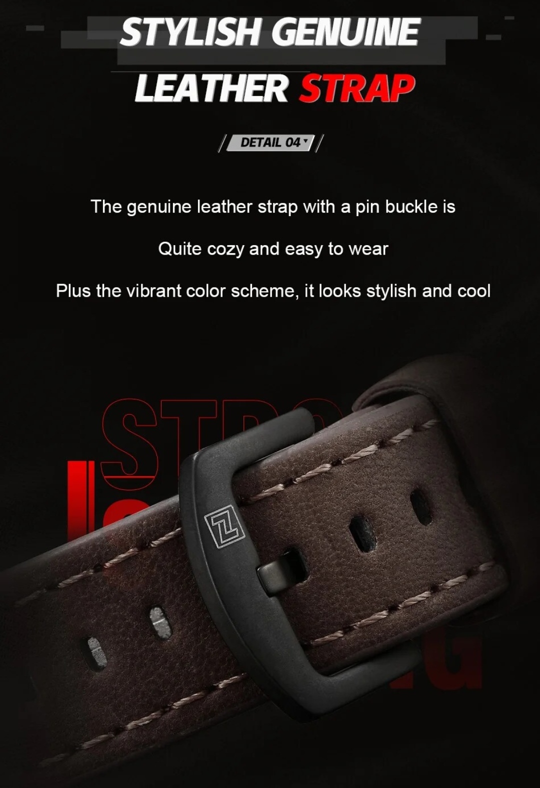 Naviforce 9095 Two Time Gents Belt Watch- Coffee Dial with Yellow Markings- Grey Bezel- Chocolate Belt- TF Code NF858BM_img_8