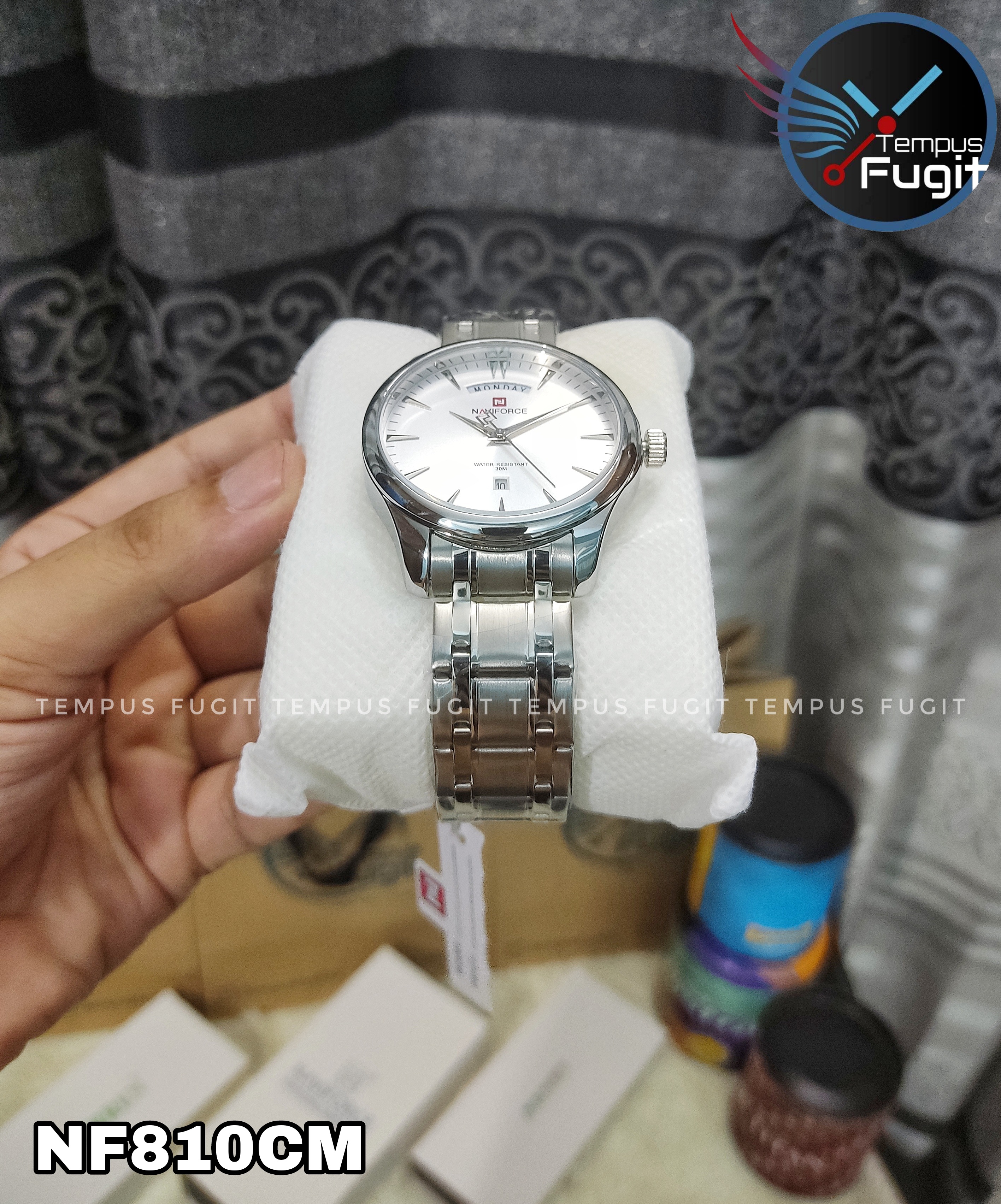 Naviforce 9213 Gents Chain Watch - Silver Dial- Silver Bezel- Silver Chain- TF Code NF810CM_img_11