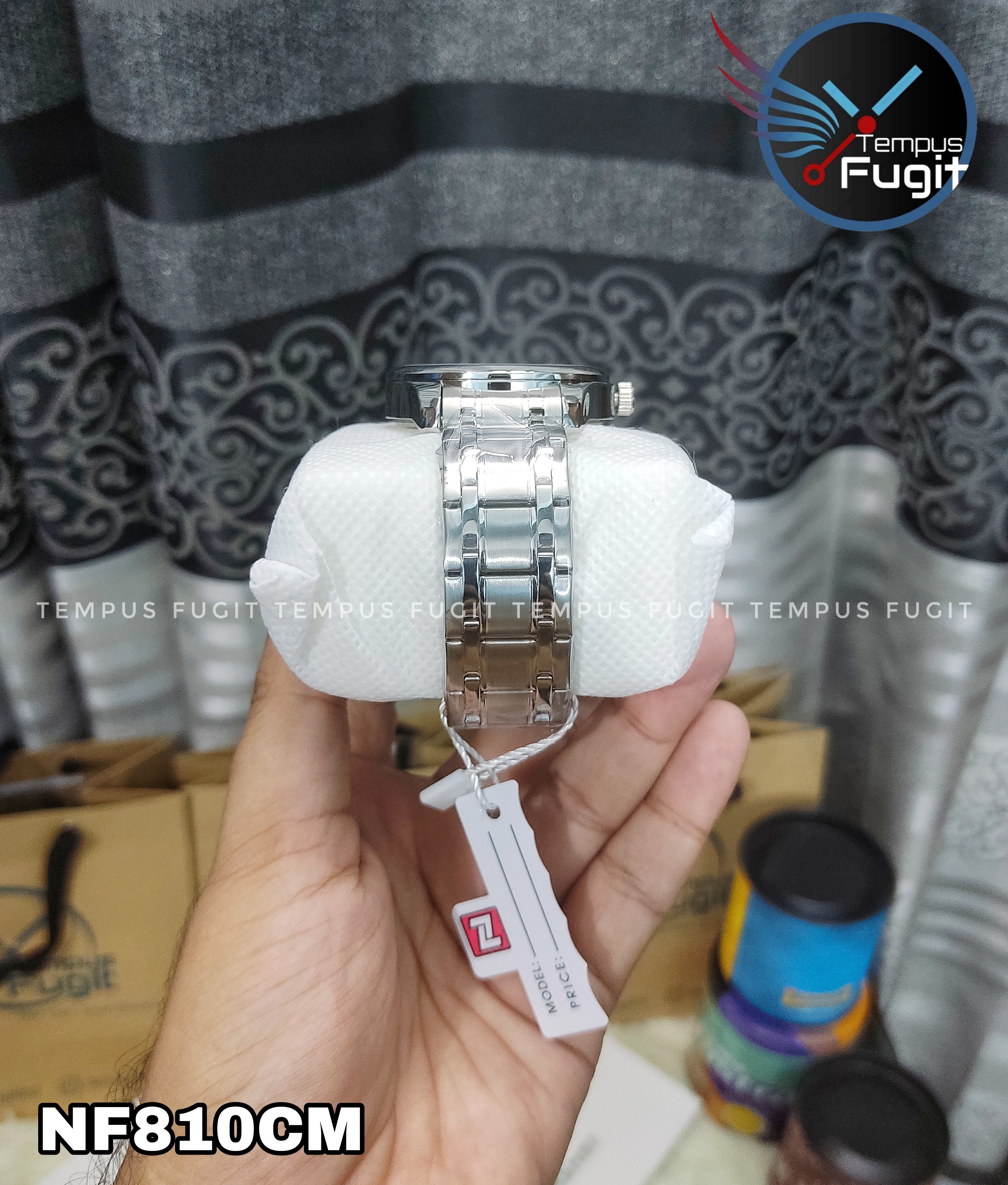 Naviforce 9213 Gents Chain Watch - Silver Dial- Silver Bezel- Silver Chain- TF Code NF810CM_img_12