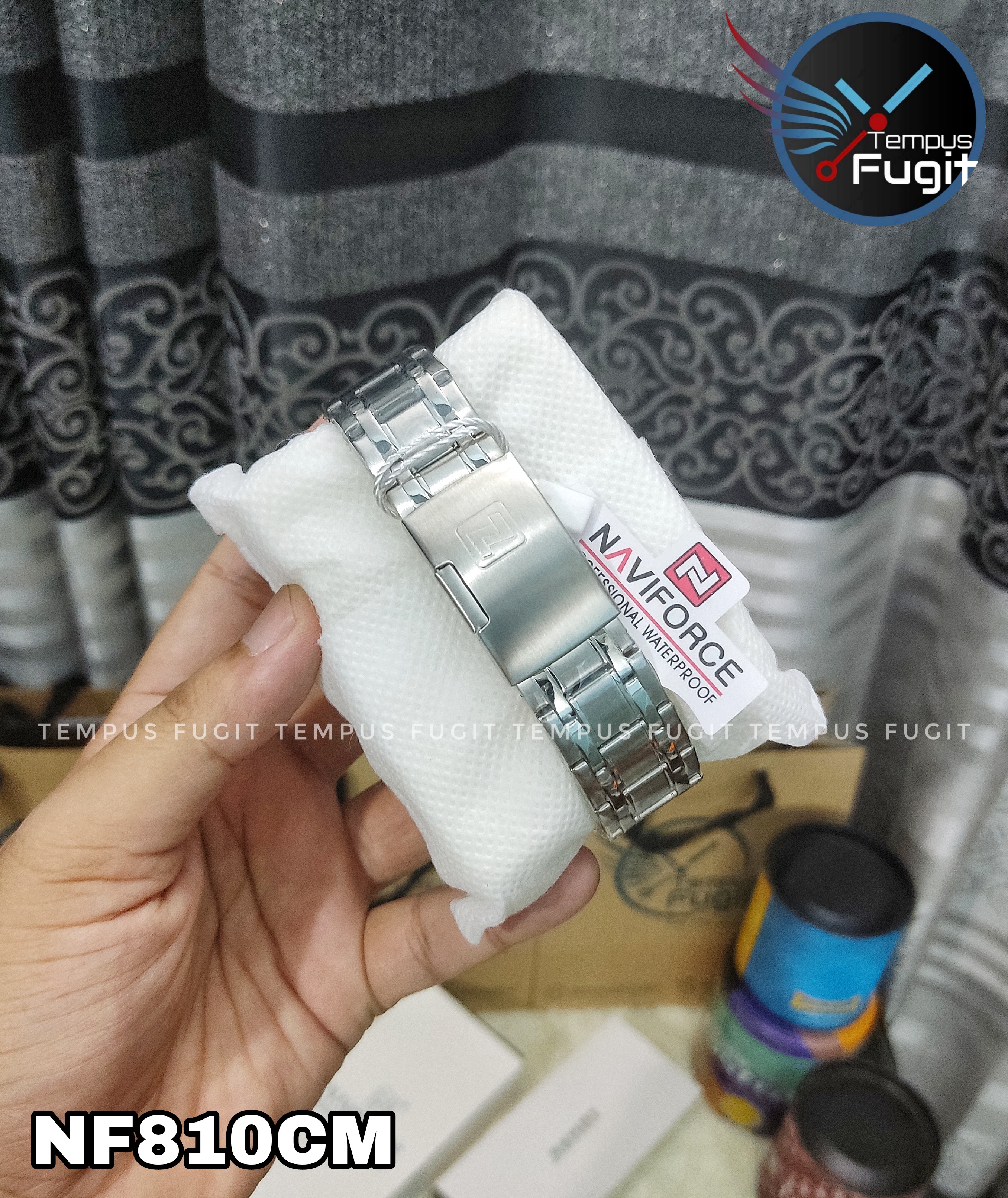 Naviforce 9213 Gents Chain Watch - Silver Dial- Silver Bezel- Silver Chain- TF Code NF810CM_img_13