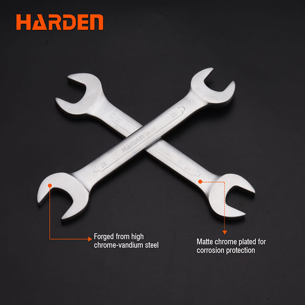 HARDEN Double Open End Spanner Wrench Dulley Spanner; ( 6x7 | 8x9 | 10x11 | 12x13 | 14x15 | 16x17 | 18x19 | 20x22 | 21x23 | 24x27 | 25x28| 30x32mm ) 541206 to 541230_img_2