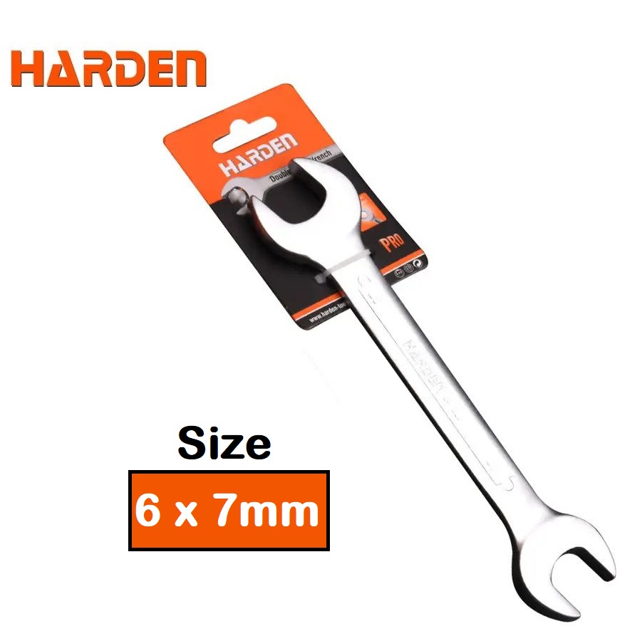 HARDEN Double Open End Spanner Wrench Dulley Spanner; ( 6x7 | 8x9 | 10x11 | 12x13 | 14x15 | 16x17 | 18x19 | 20x22 | 21x23 | 24x27 | 25x28| 30x32mm ) 541206 to 541230