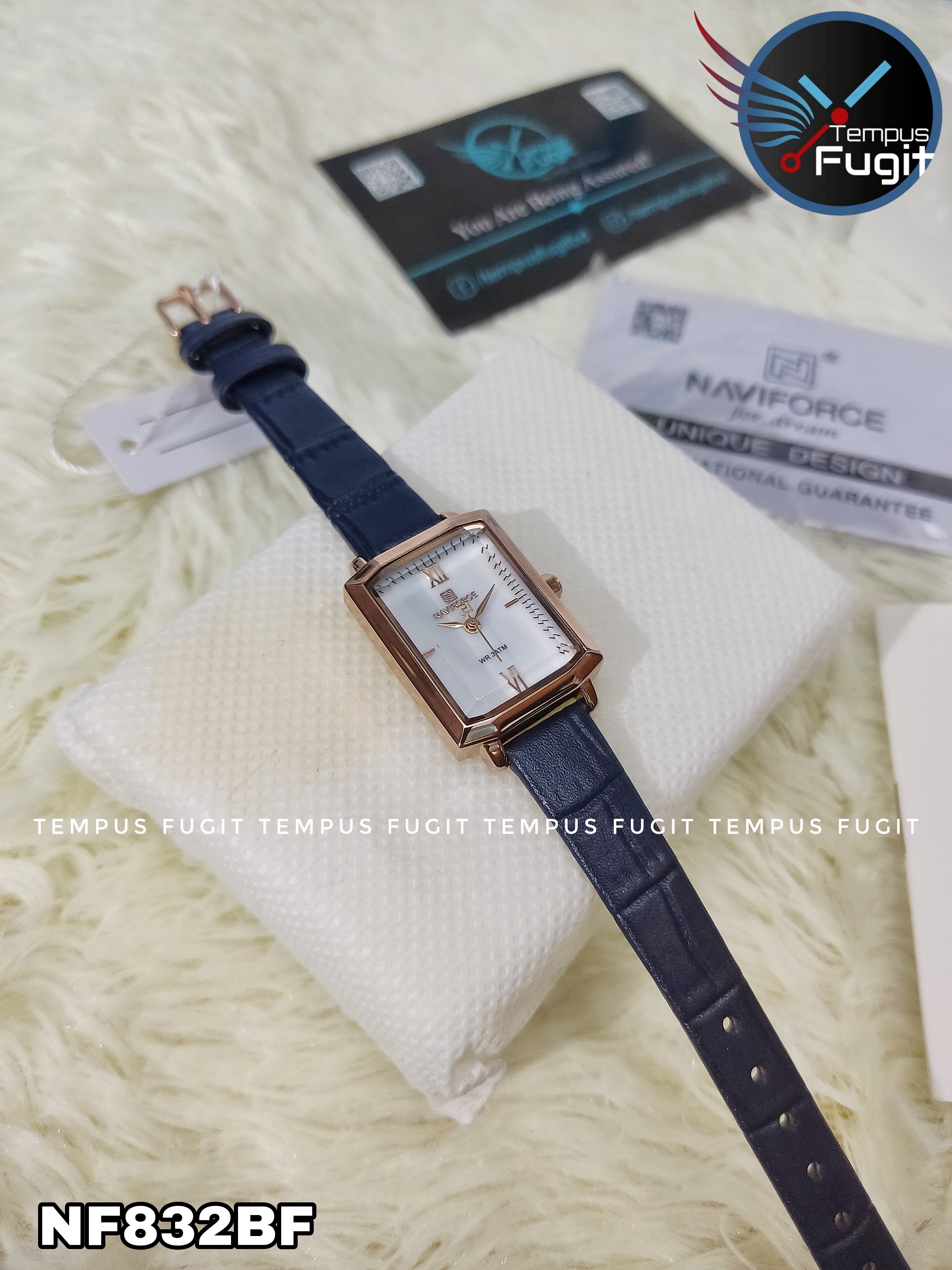Naviforce 5039 Ladies Belt Watch- White Dial- Rose Golden Bezel- Blue Belt- TF Code NF832BF_img_14
