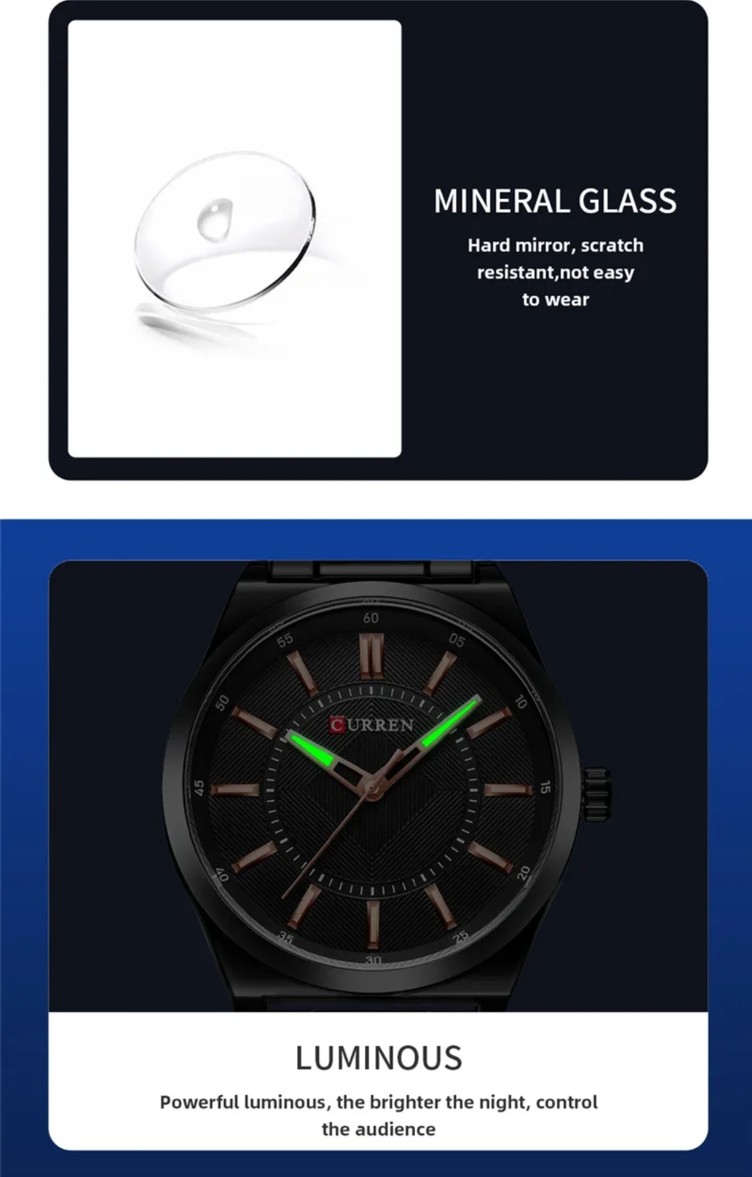 Curren 8407 Gents Chain Watch- Black Dial with Rose Golden Markings- Black Bezel- Black Chain- TF Code CR841CM_img_6