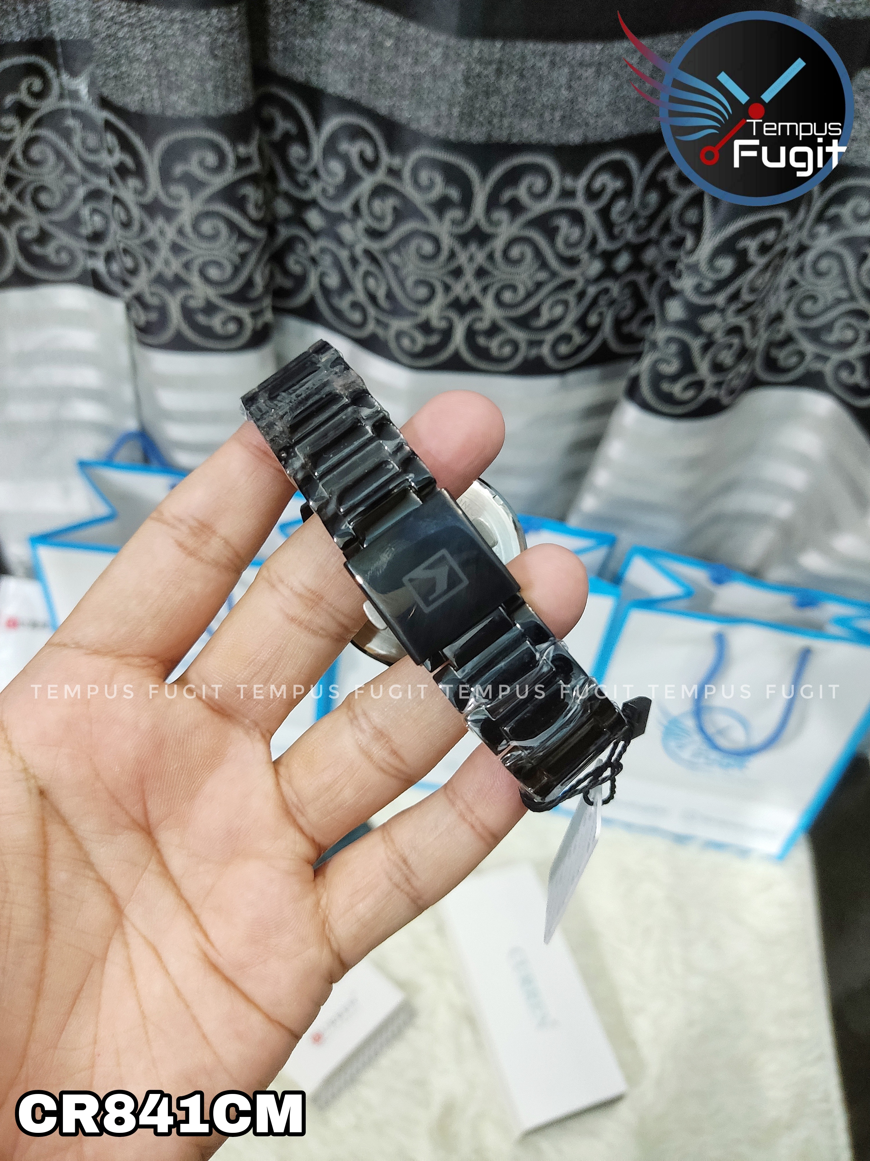 Curren 8407 Gents Chain Watch- Black Dial with Rose Golden Markings- Black Bezel- Black Chain- TF Code CR841CM_img_17