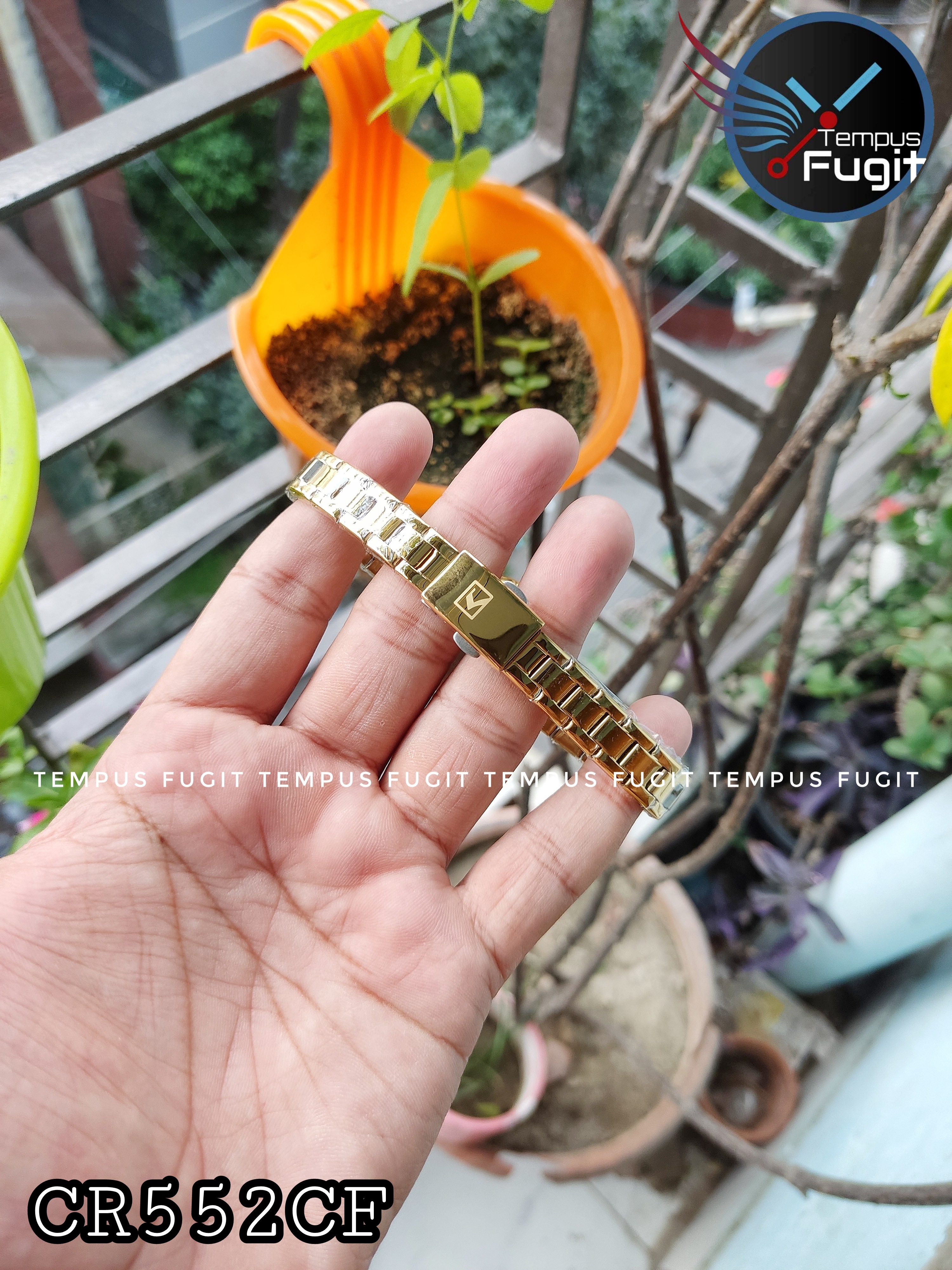 Curren 9054 Ladies Chain Watch- White Dial- Golden Bezel- Golden Chain- TF Code CR552CF_img_5