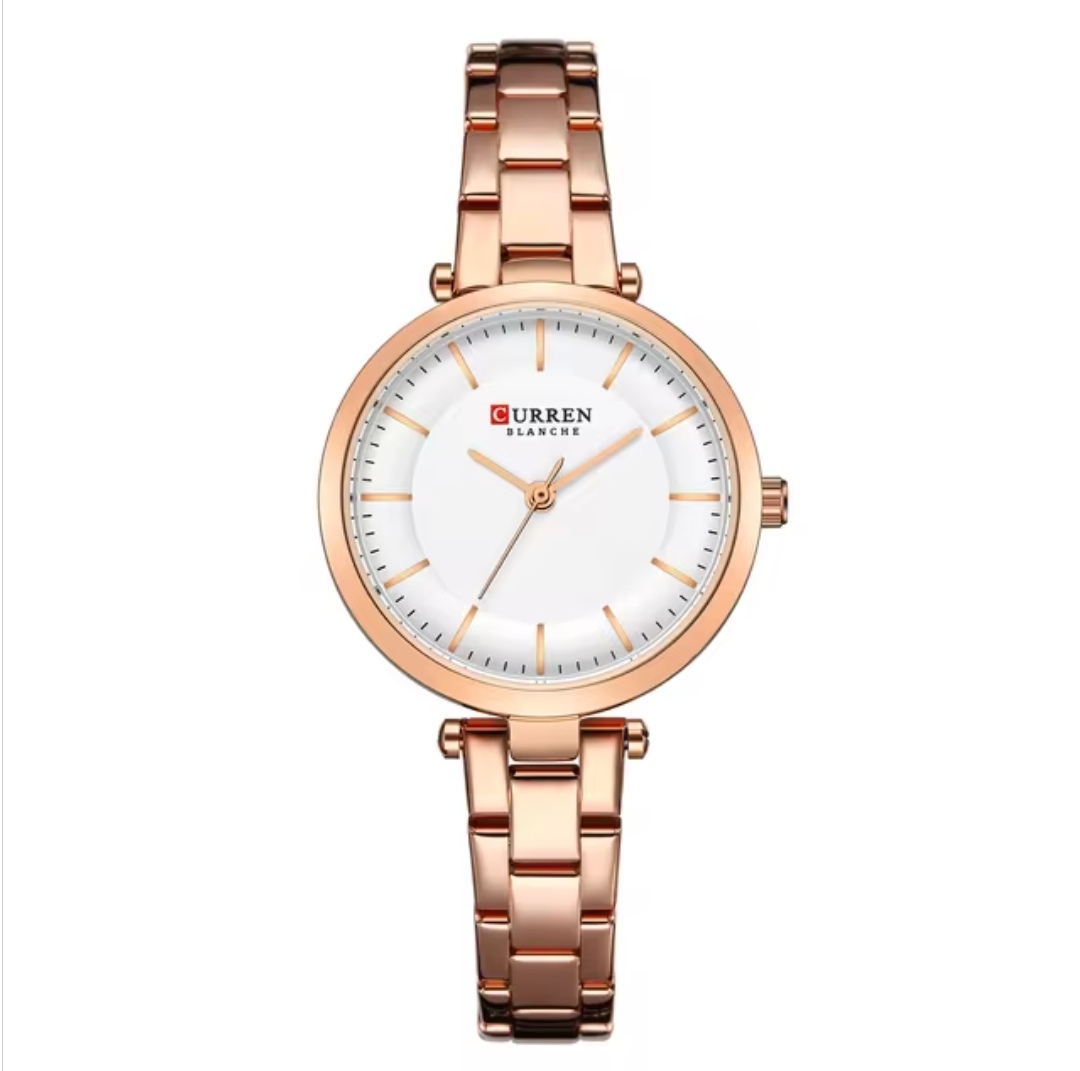 Curren 9054 Ladies Chain Watch- White Dial- Rose Golden Bezel- Rose Golden Chain- TF Code CR214CF_img_0
