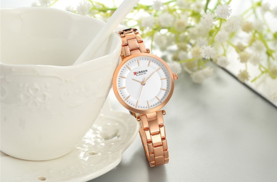 Curren 9054 Ladies Chain Watch- White Dial- Rose Golden Bezel- Rose Golden Chain- TF Code CR214CF_img_1