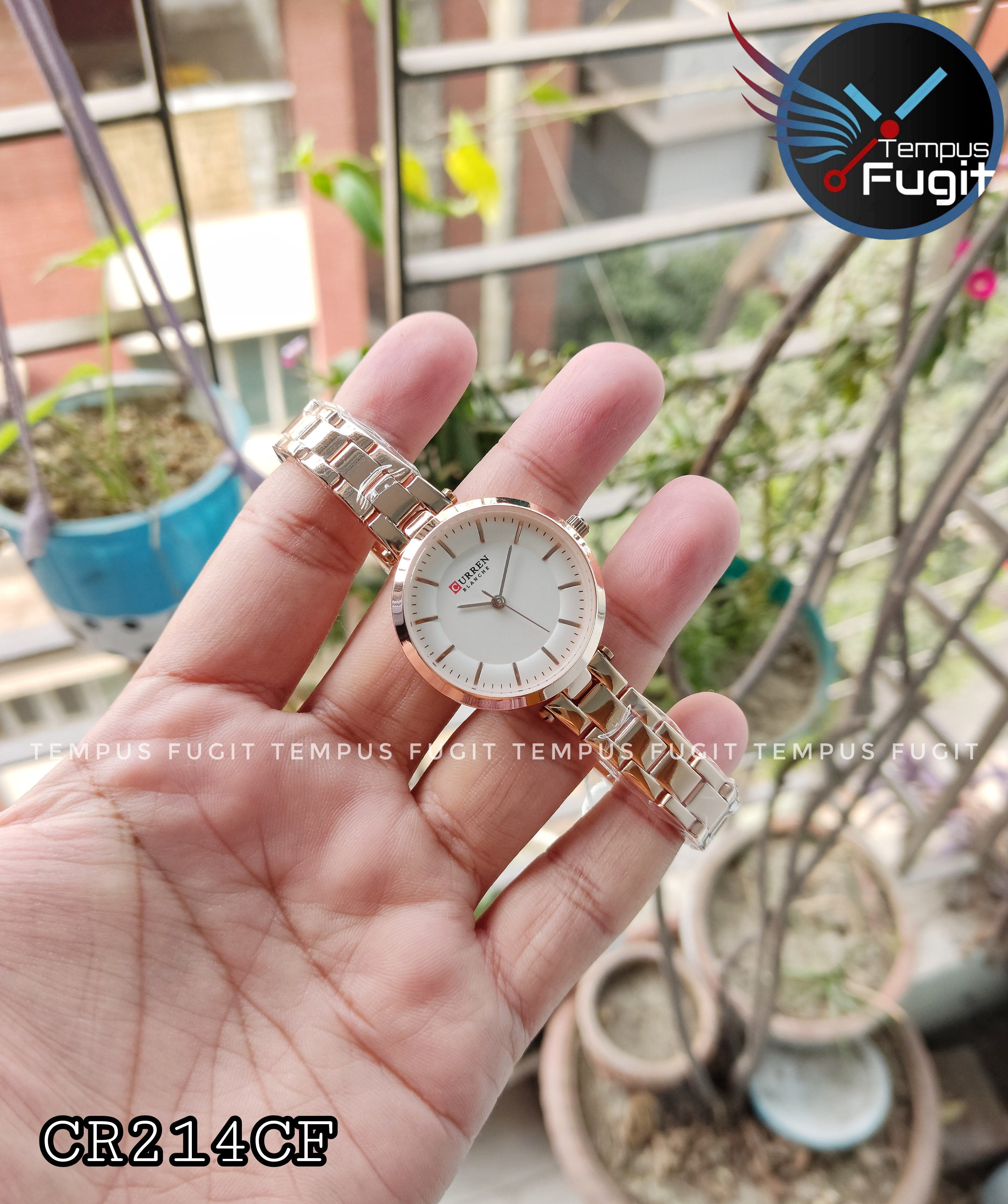 Curren 9054 Ladies Chain Watch- White Dial- Rose Golden Bezel- Rose Golden Chain- TF Code CR214CF_img_3