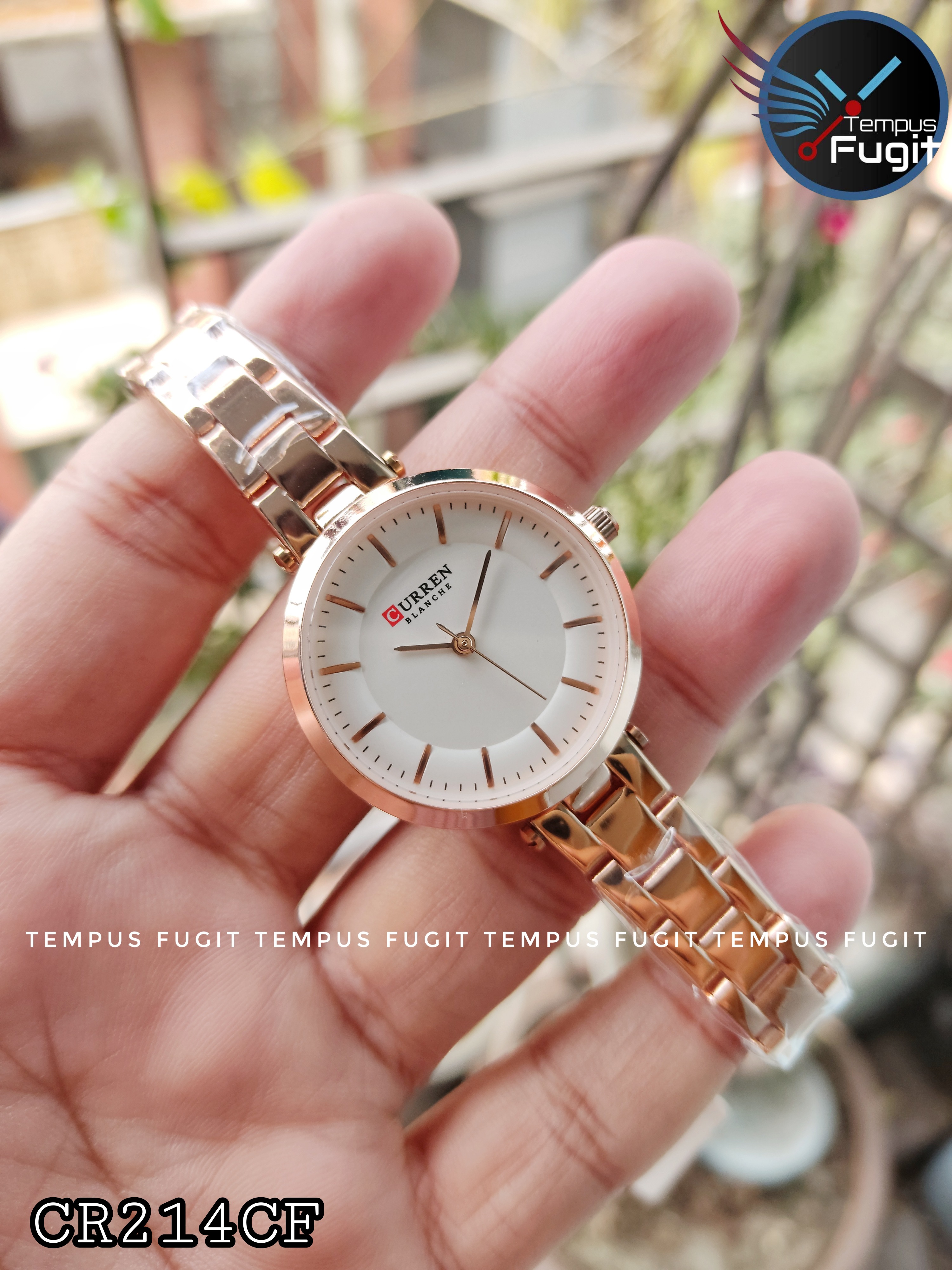 Curren 9054 Ladies Chain Watch- White Dial- Rose Golden Bezel- Rose Golden Chain- TF Code CR214CF_img_4