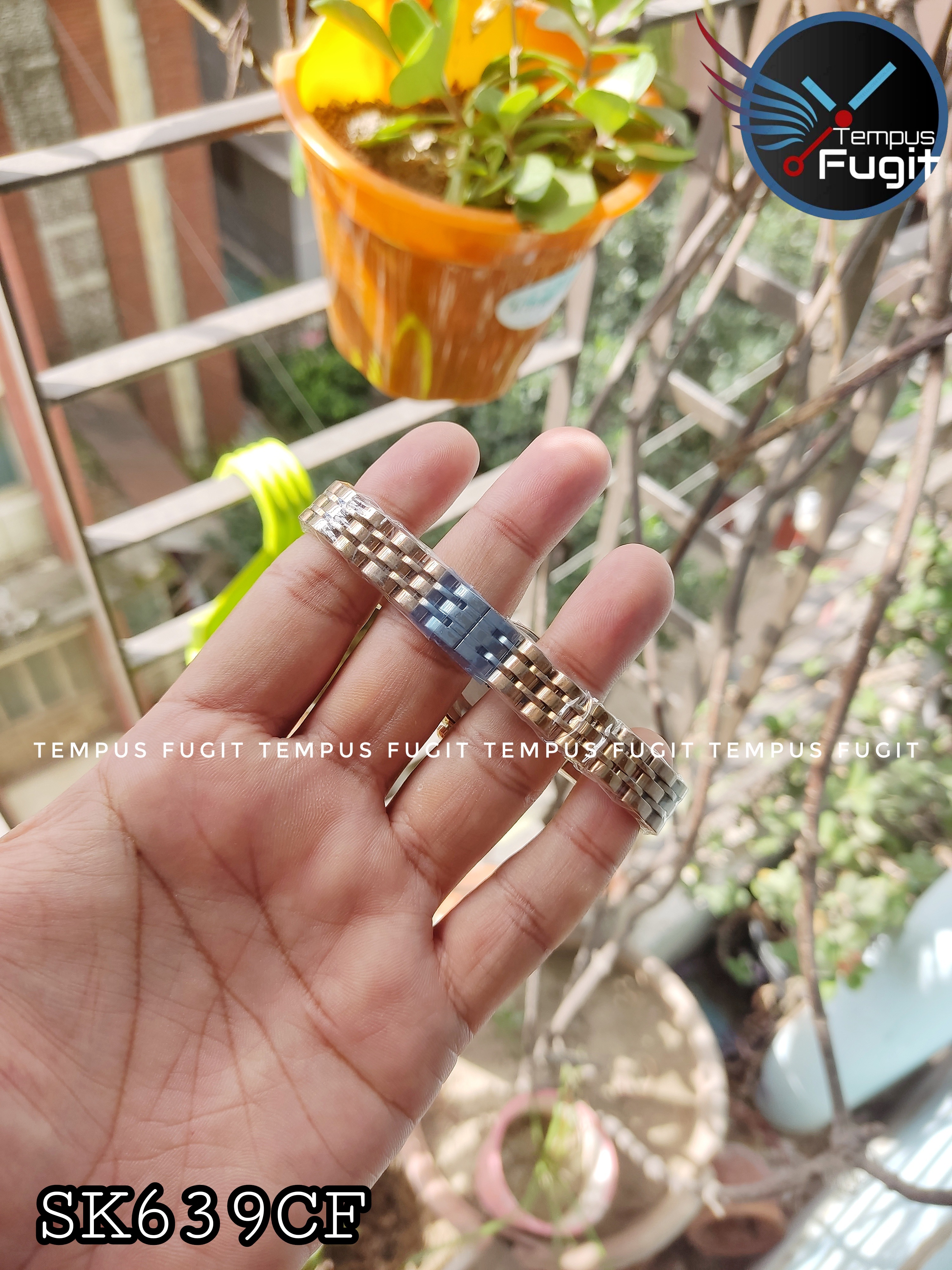 SKMEI 1711 Ladies Chain Watch - Green Dial- Rose Golden Bezel with Embedded Stone- Rose Golden Chain- TF Code SK639CF_img_6