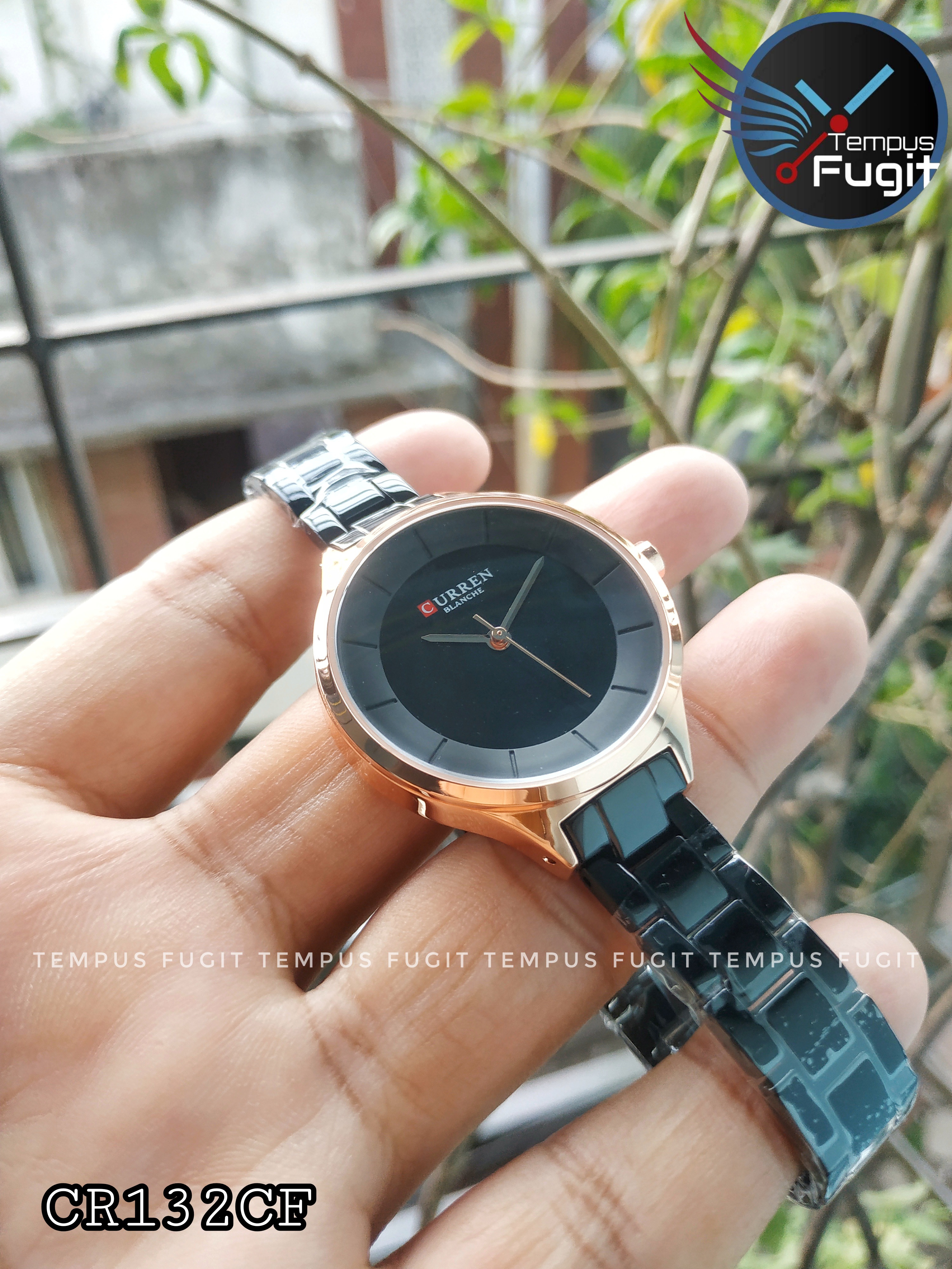 Curren 9015 Ladies Chain Watch- Black Dial- Rose Golden Bezel- Black Chain- TF Code CR132CF_img_4