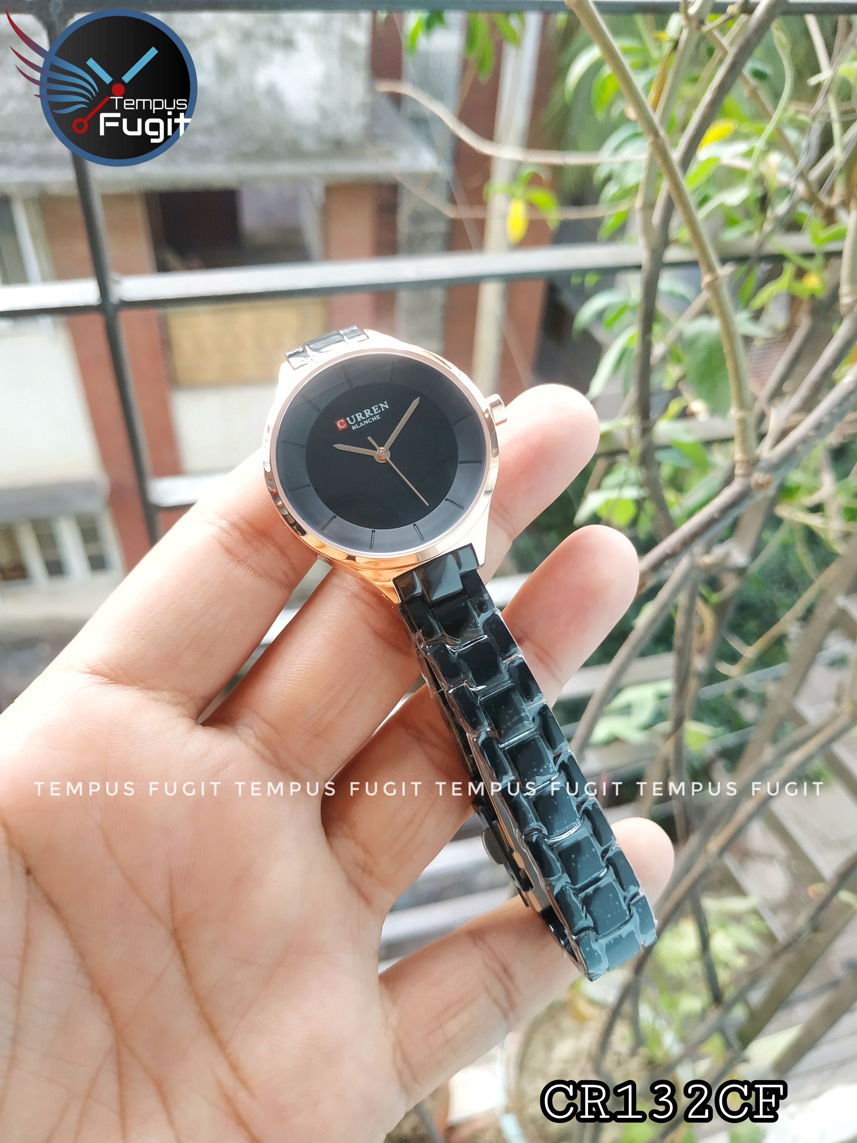 Curren 9015 Ladies Chain Watch- Black Dial- Rose Golden Bezel- Black Chain- TF Code CR132CF_img_5